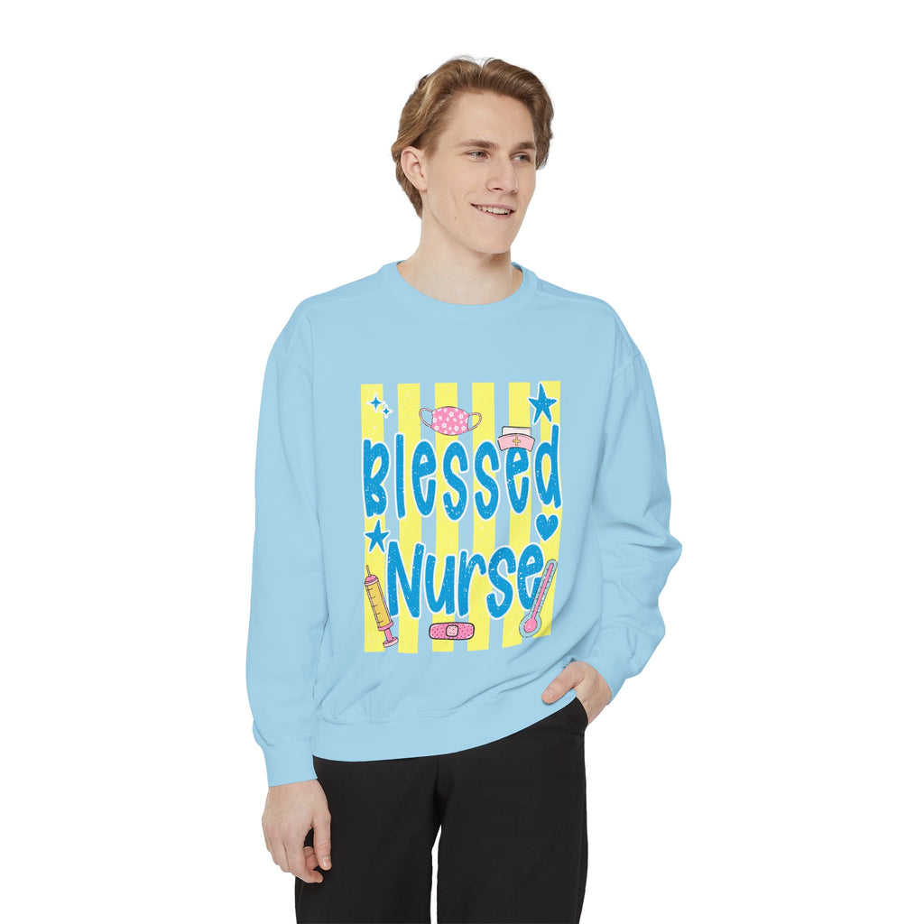 Blessed Nurse Sweatshirt — Cute Pastel Nurse Appreciation Pullover