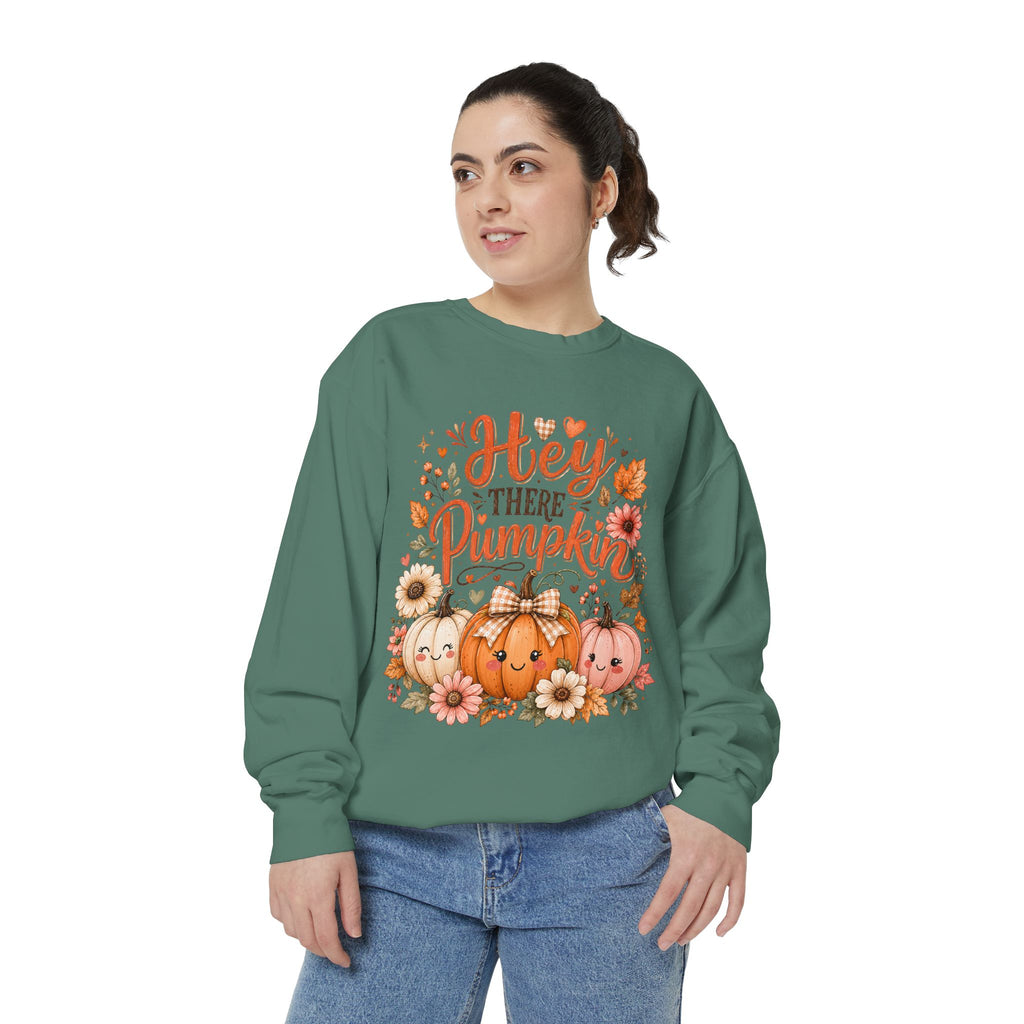 Sweatshirt — "Hey There Pumpkin" Cute Fall Pumpkin Crewneck