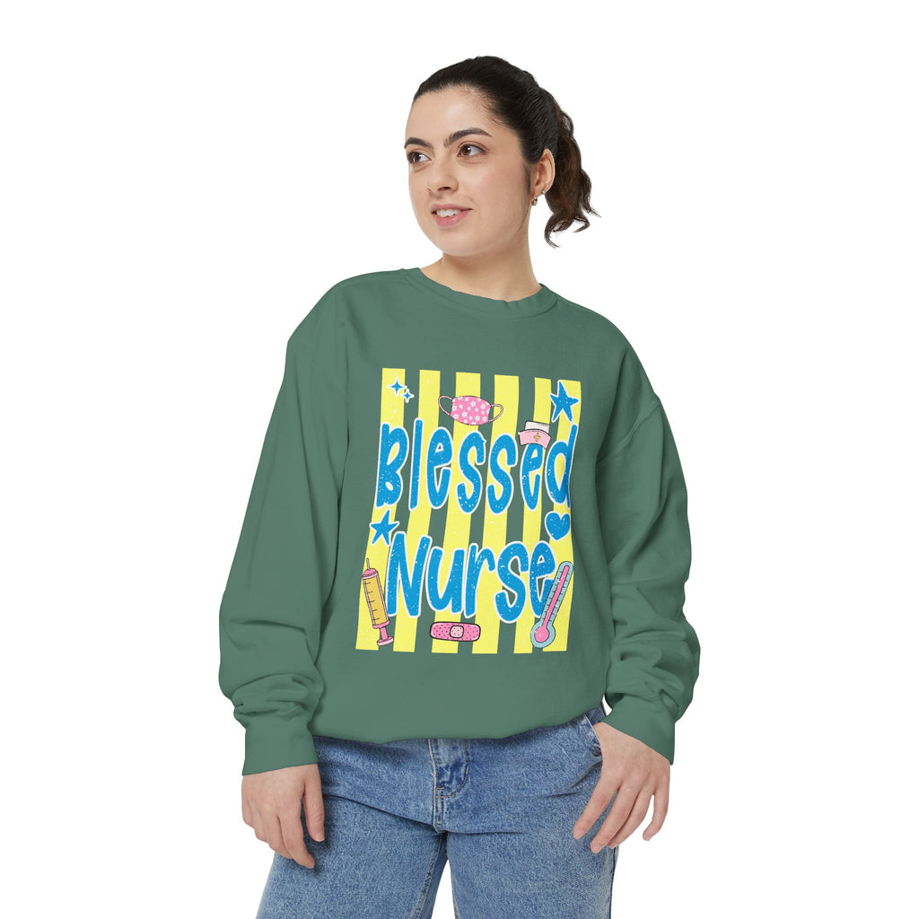 Blessed Nurse Sweatshirt — Cute Pastel Nurse Appreciation Pullover