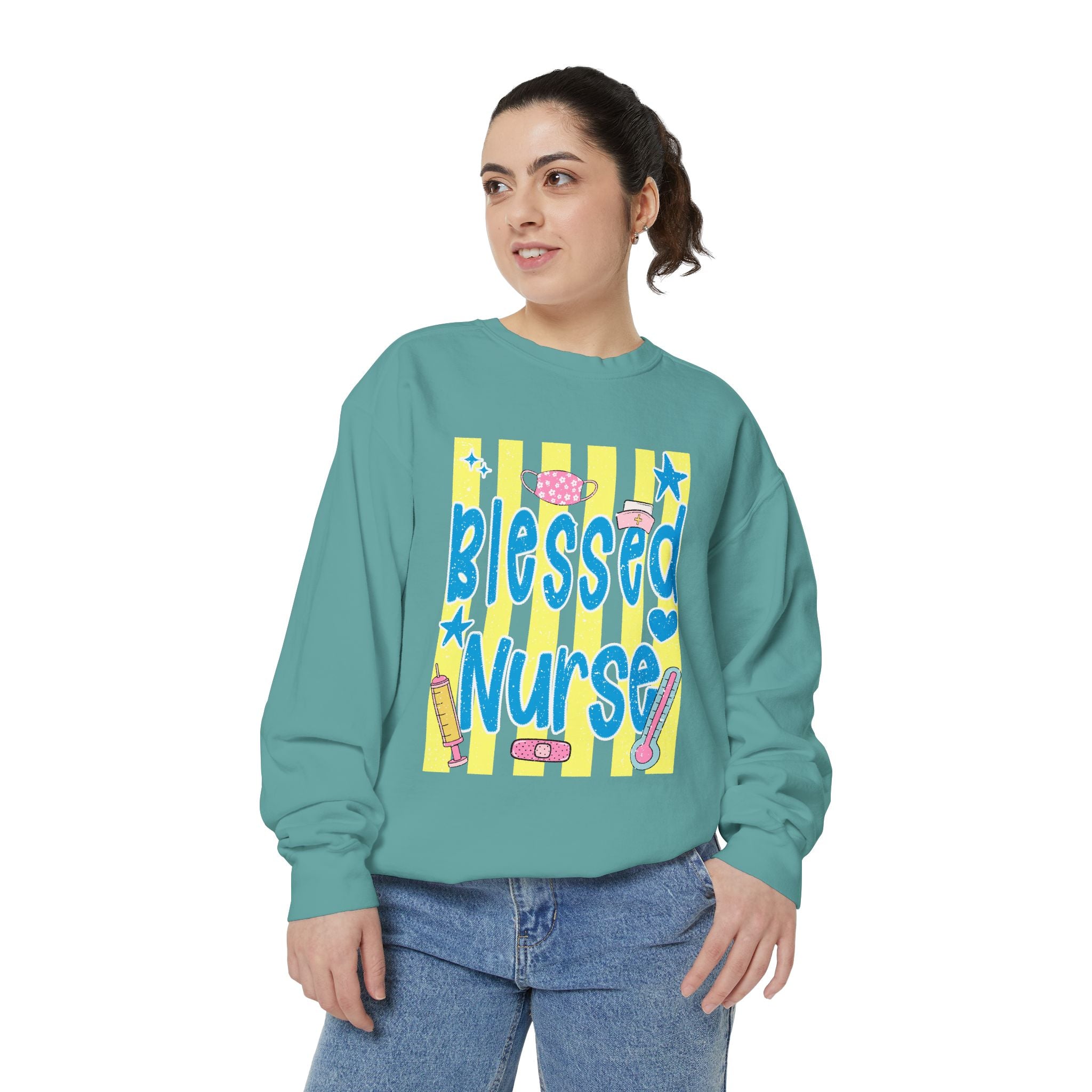 Blessed Nurse Sweatshirt — Cute Pastel Nurse Appreciation Pullover