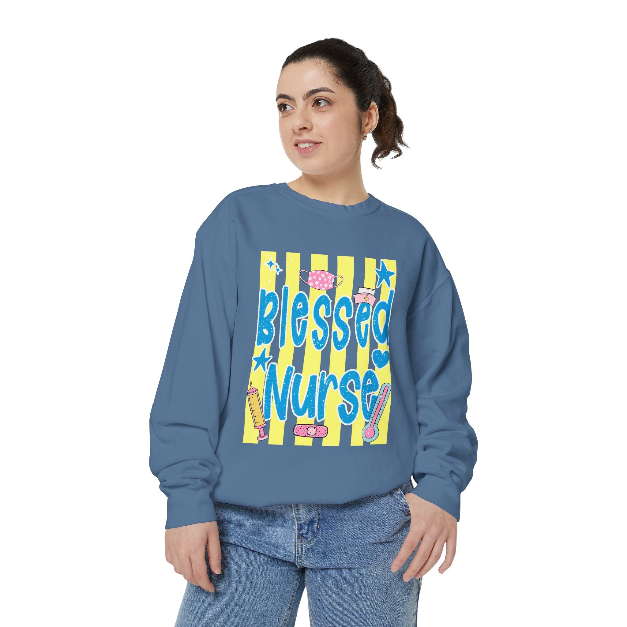 Blessed Nurse Sweatshirt — Cute Pastel Nurse Appreciation Pullover