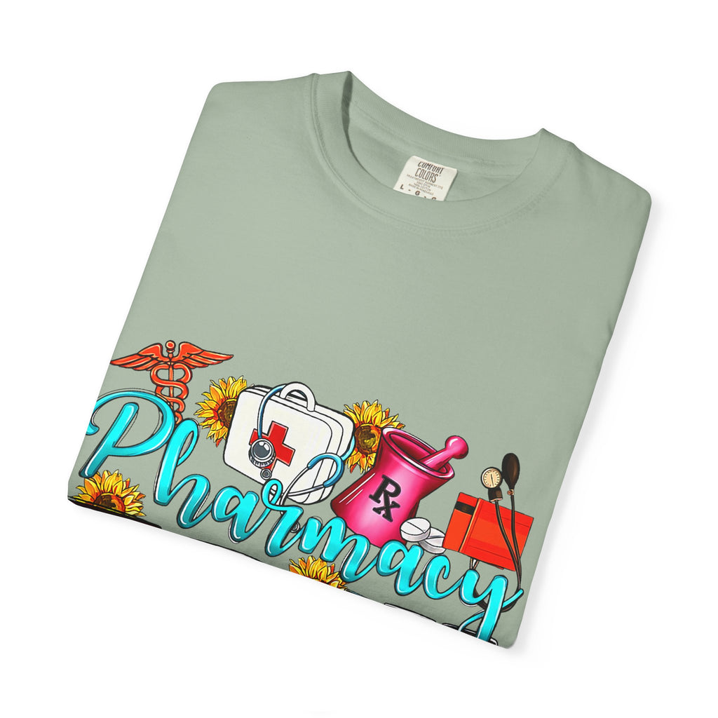 Pharmacy Tech Graphic T-Shirt — Colorful Medical Tools Design
