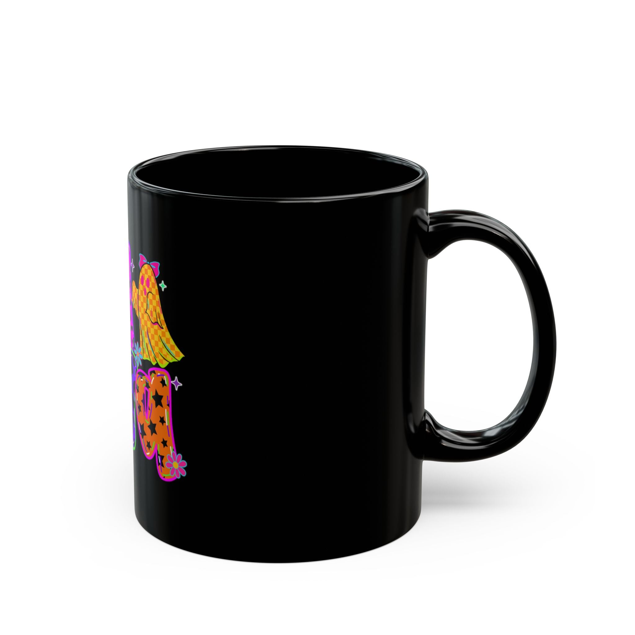 Mama Ghosts Halloween Mug — Colorful Neon Boo Mom Coffee Cup (11oz & 15oz)