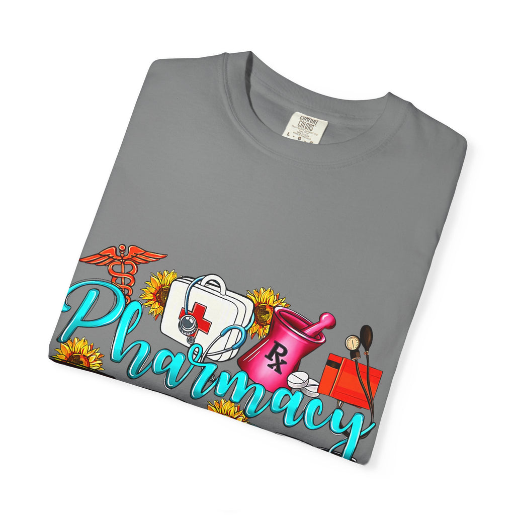 Pharmacy Tech Graphic T-Shirt — Colorful Medical Tools Design