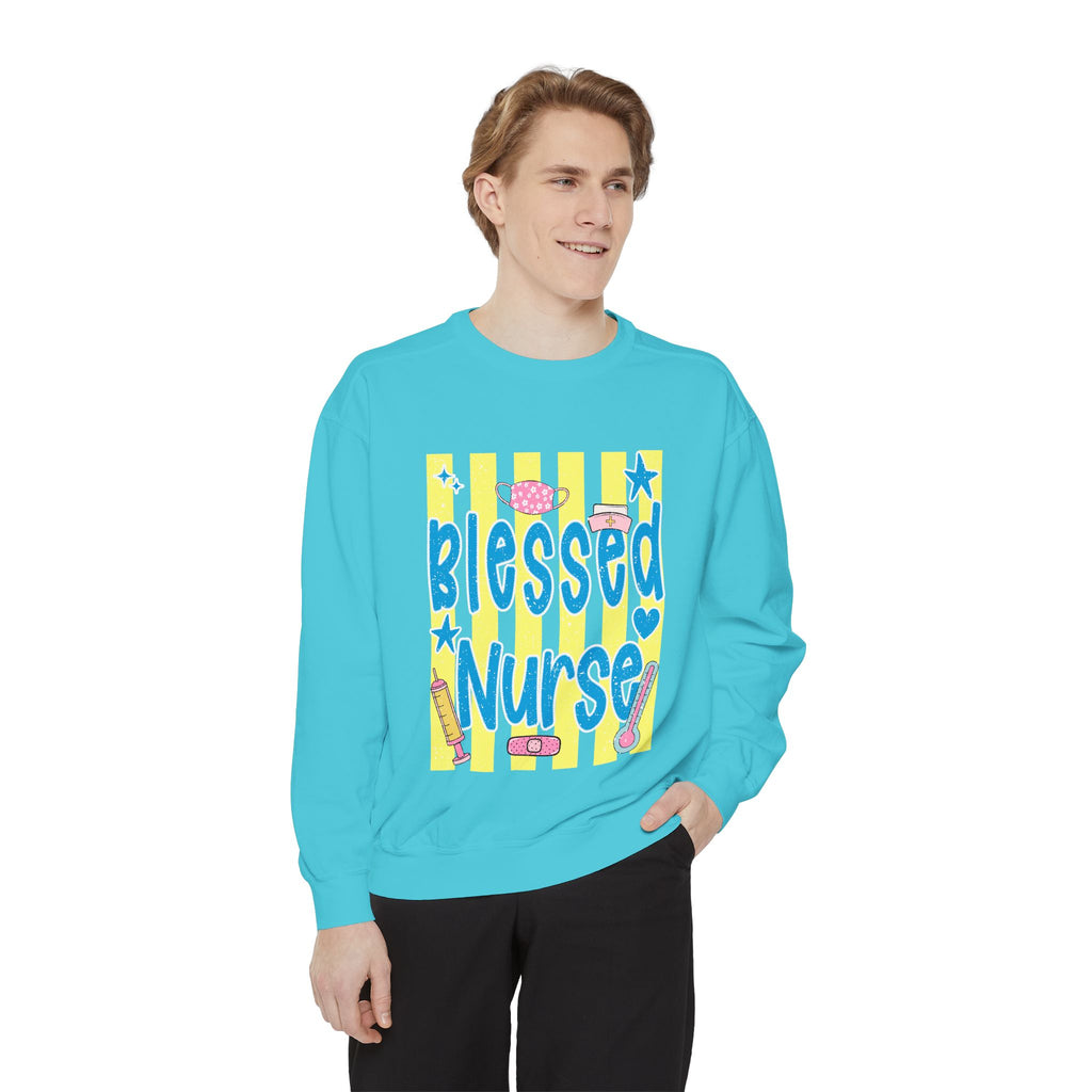 Blessed Nurse Sweatshirt — Cute Pastel Nurse Appreciation Pullover