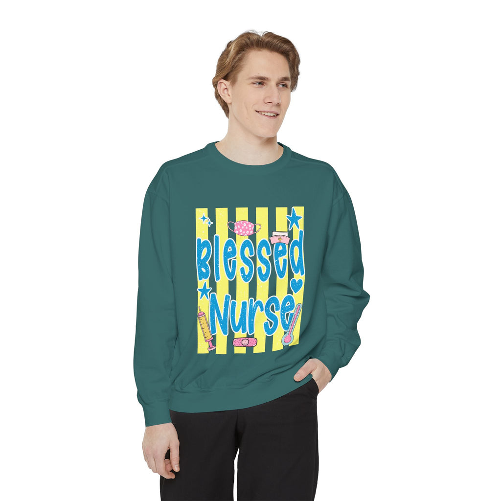 Blessed Nurse Sweatshirt — Cute Pastel Nurse Appreciation Pullover