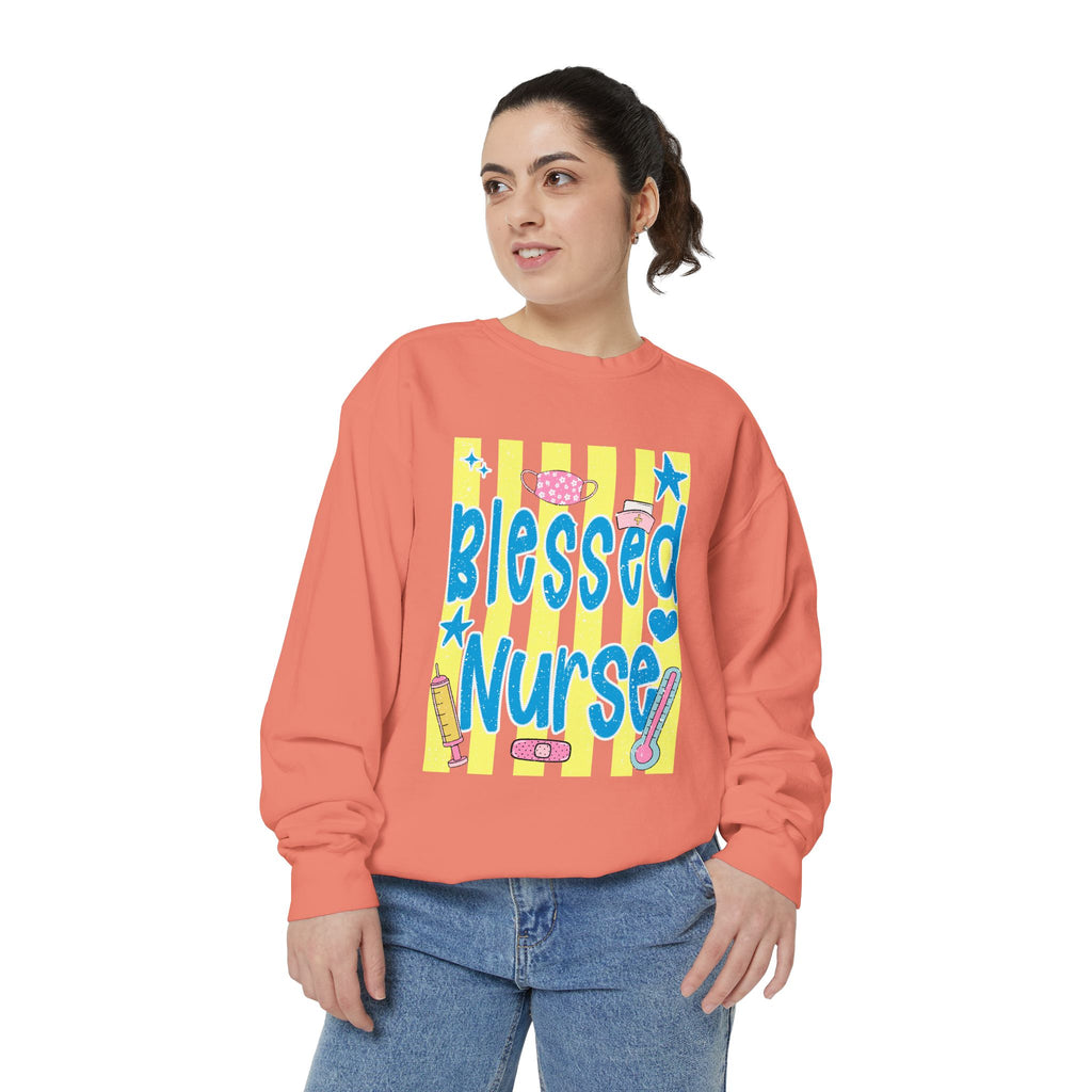 Blessed Nurse Sweatshirt — Cute Pastel Nurse Appreciation Pullover