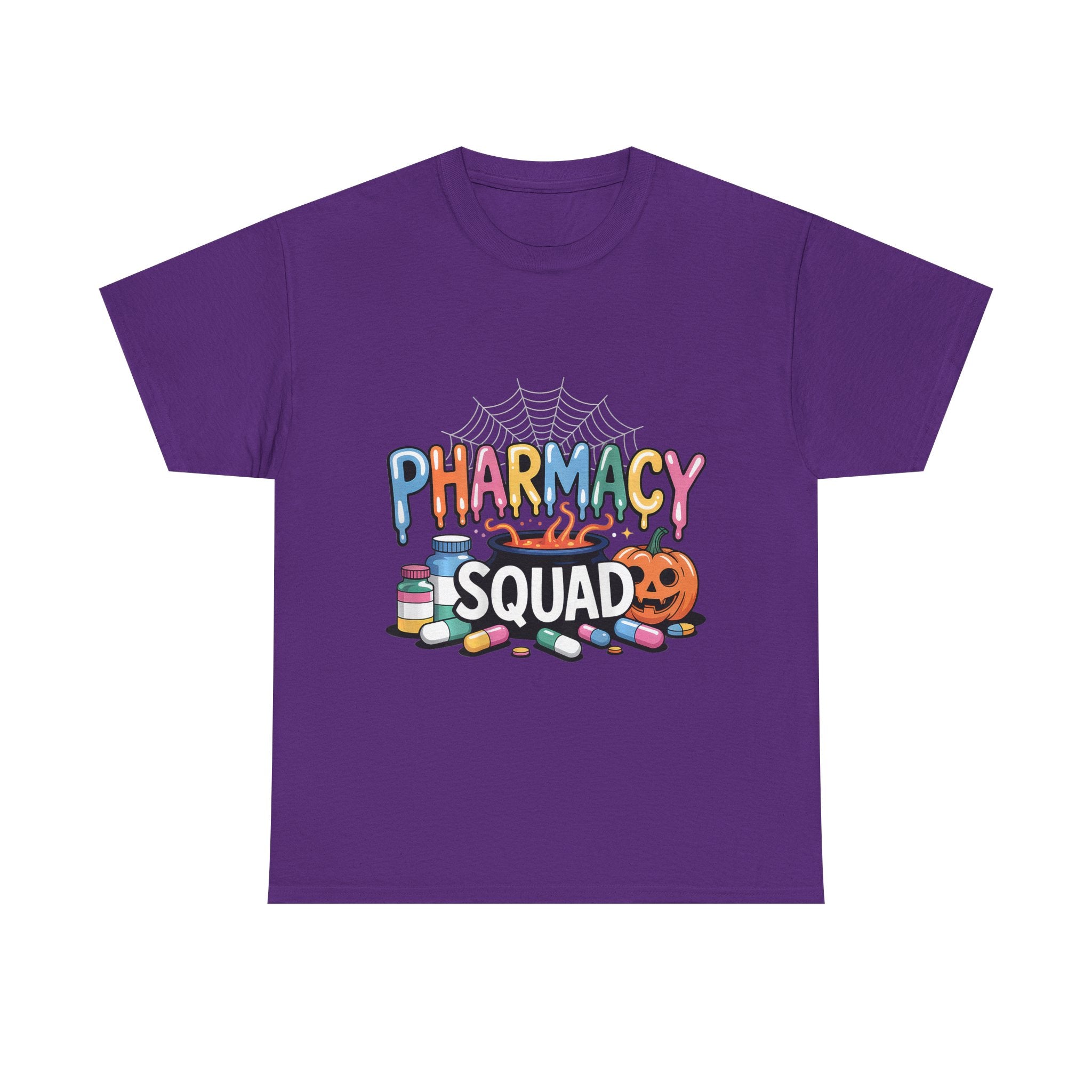 Pharmacy Squad Halloween T-Shirt — Cute Medical Candy & Pumpkin Design