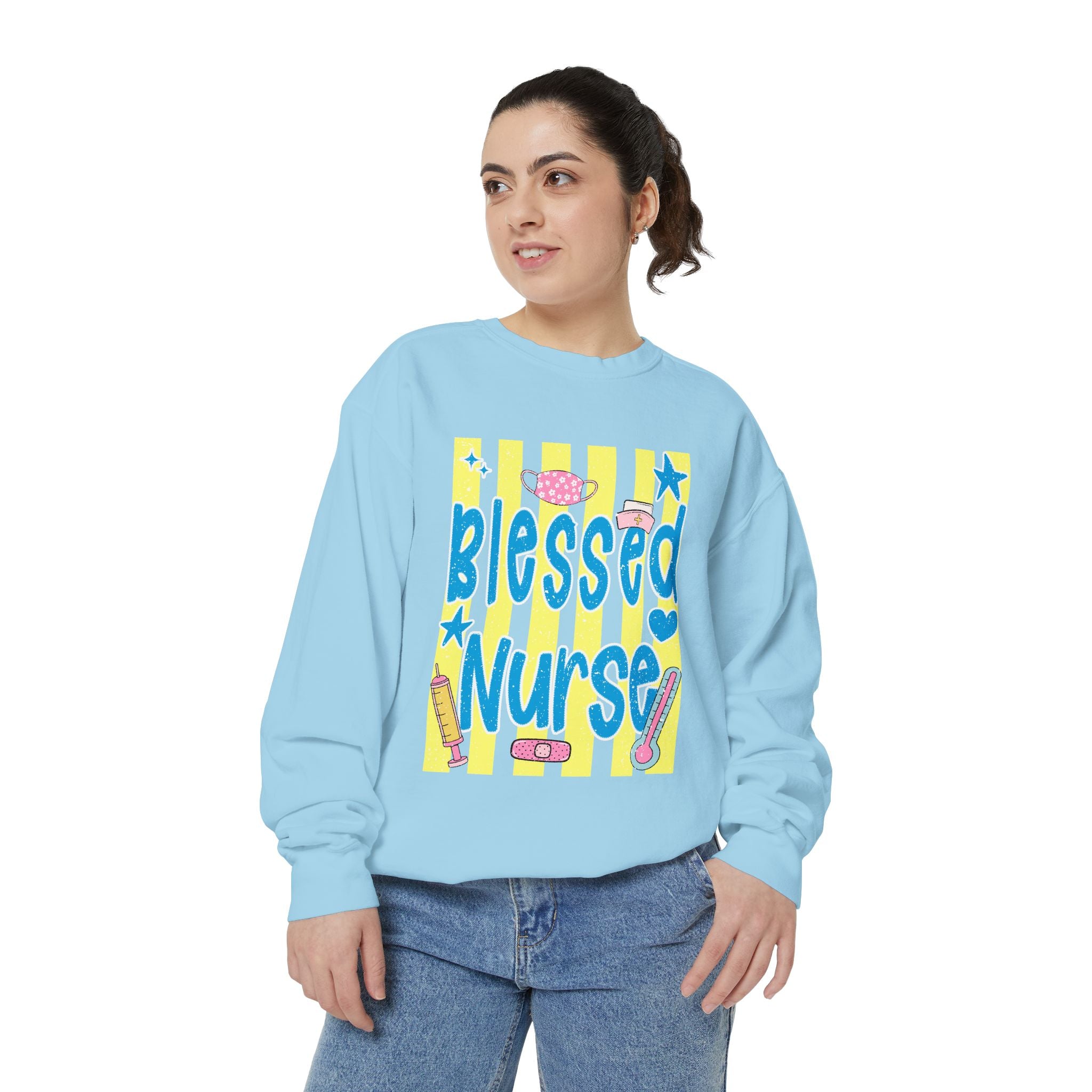 Blessed Nurse Sweatshirt — Cute Pastel Nurse Appreciation Pullover