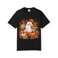 Halloween Ghost Tee — Cute Pumpkin & Autumn Floral Trick-or-Treat Shirt