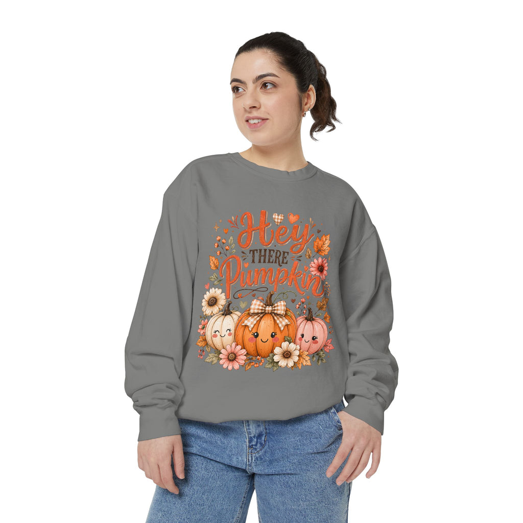 Sweatshirt — "Hey There Pumpkin" Cute Fall Pumpkin Crewneck