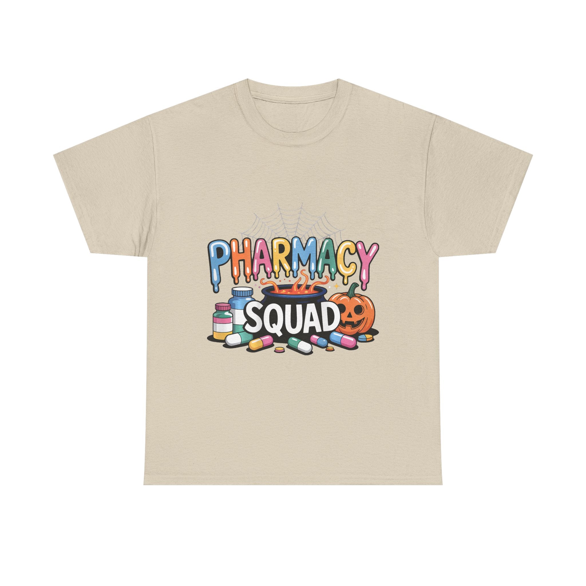 Pharmacy Squad Halloween T-Shirt — Cute Medical Candy & Pumpkin Design