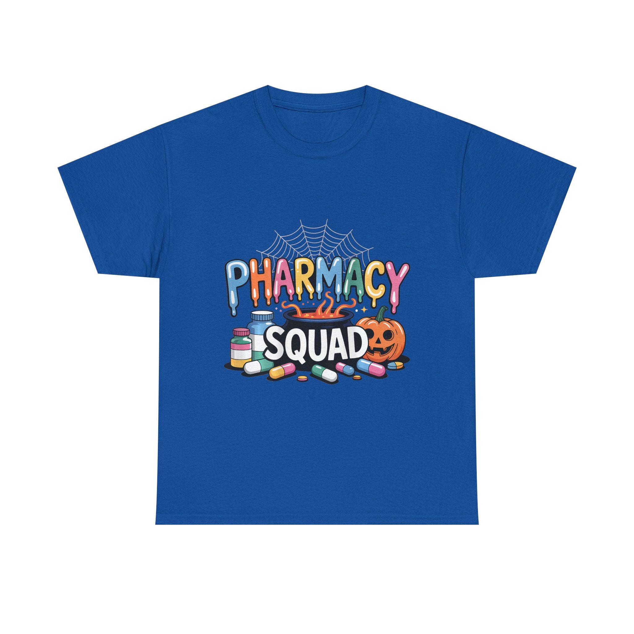 Pharmacy Squad Halloween T-Shirt — Cute Medical Candy & Pumpkin Design
