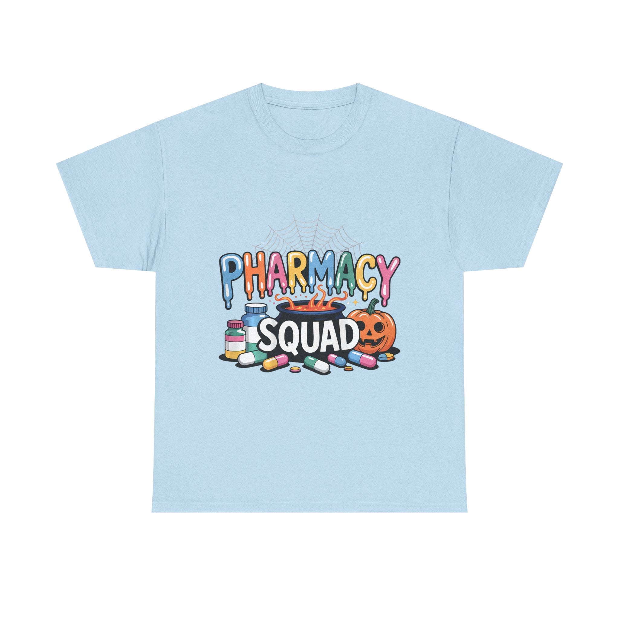 Pharmacy Squad Halloween T-Shirt — Cute Medical Candy & Pumpkin Design