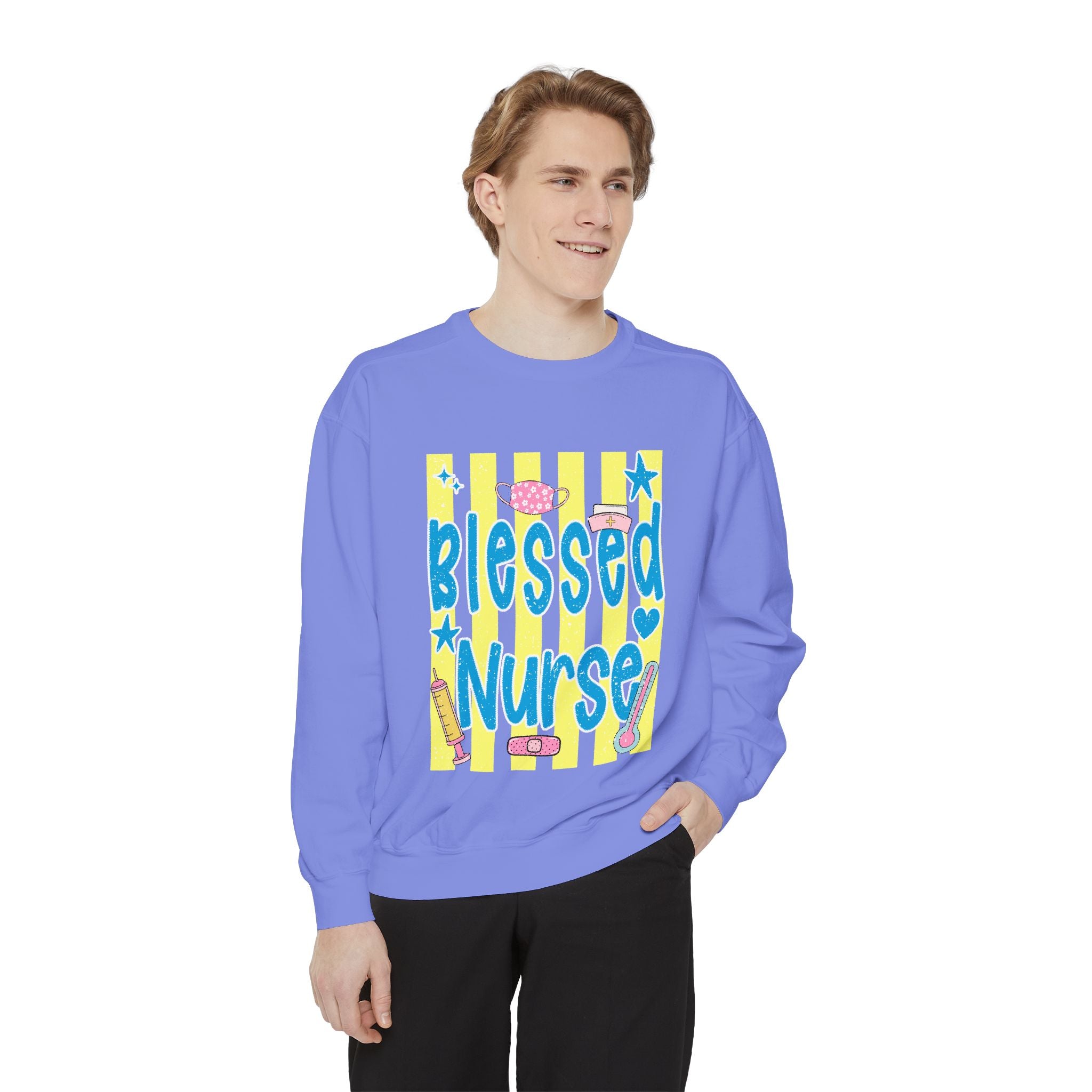 Blessed Nurse Sweatshirt — Cute Pastel Nurse Appreciation Pullover