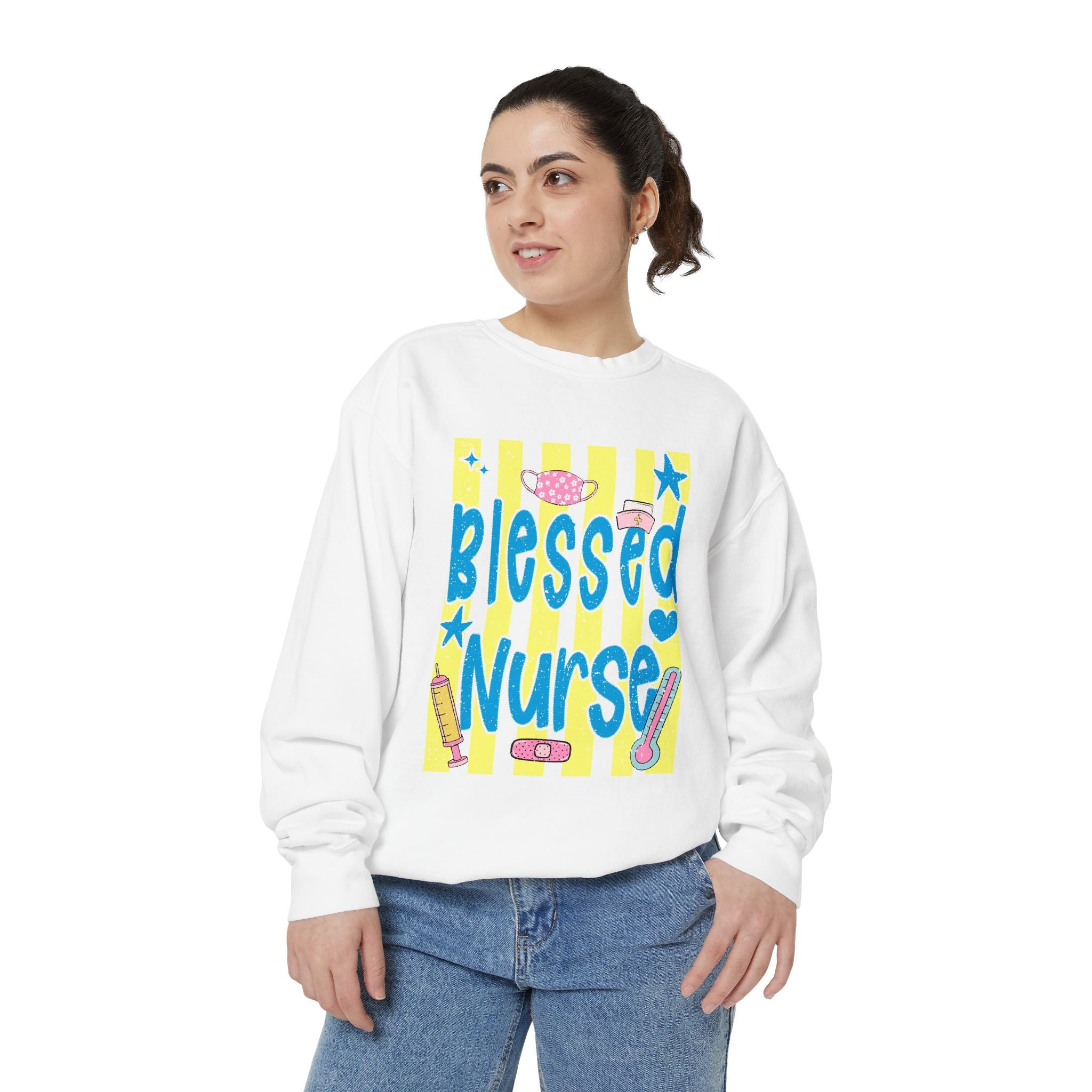 Blessed Nurse Sweatshirt — Cute Pastel Nurse Appreciation Pullover