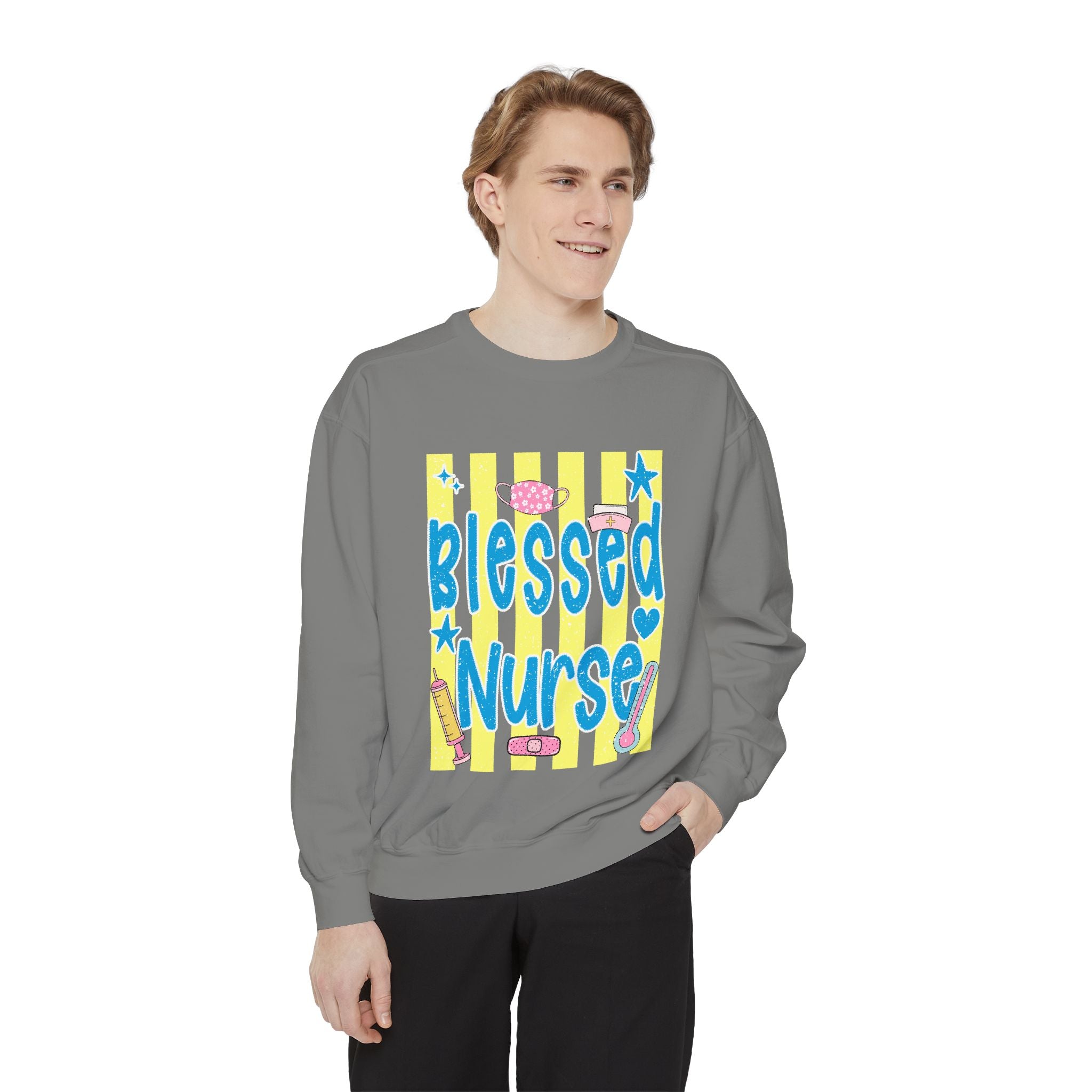 Blessed Nurse Sweatshirt — Cute Pastel Nurse Appreciation Pullover