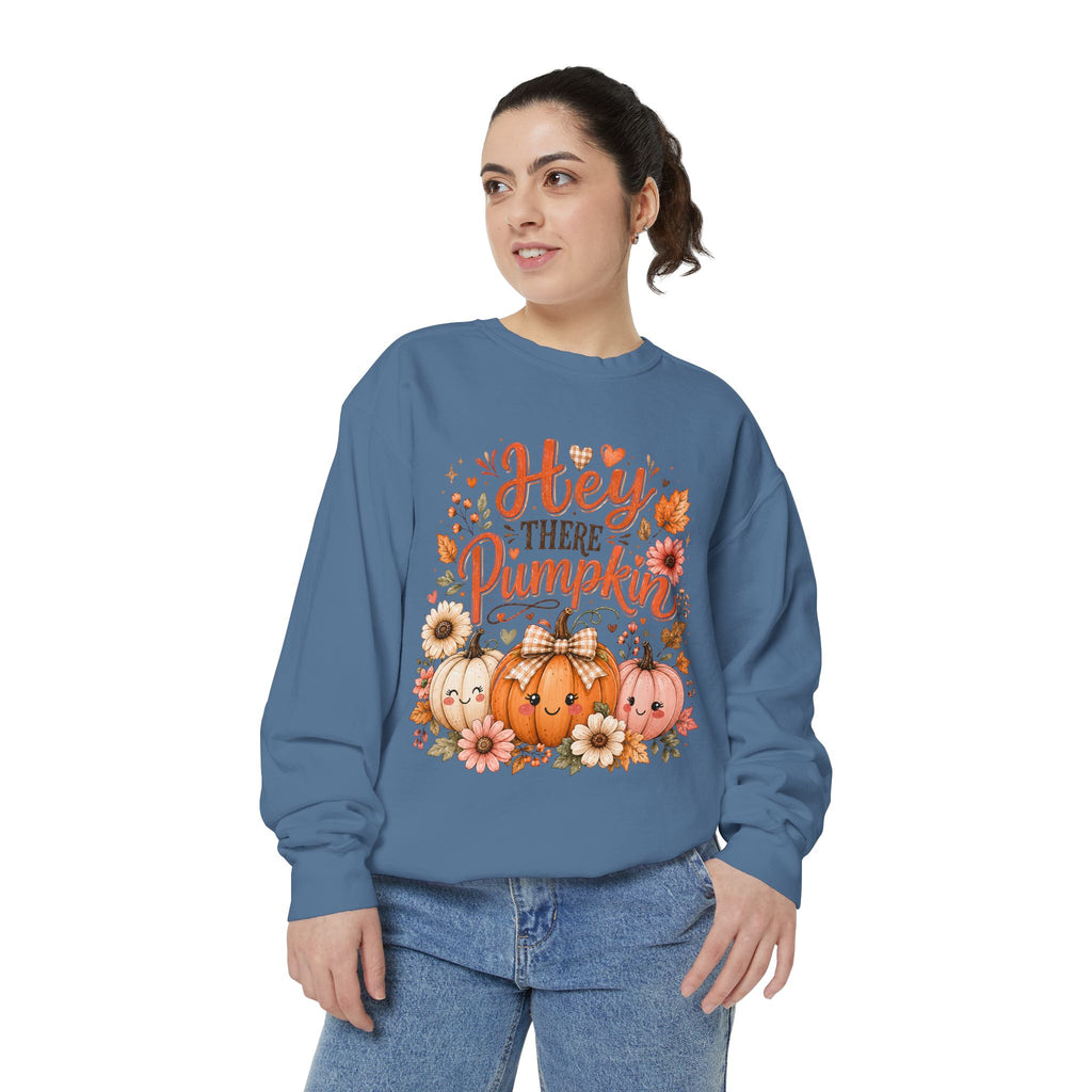 Sweatshirt — "Hey There Pumpkin" Cute Fall Pumpkin Crewneck