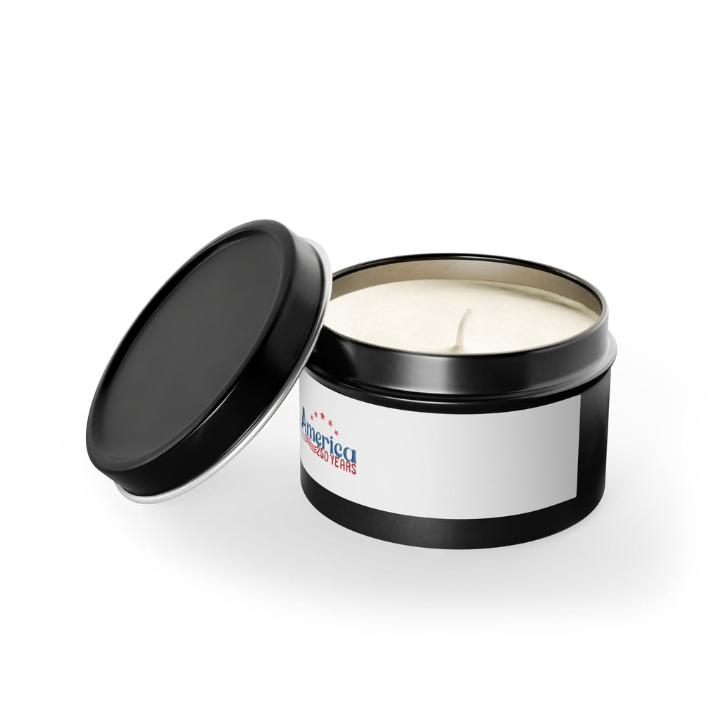 America 250 Years Tin Candle — Patriotic 4th of July Scented Tin