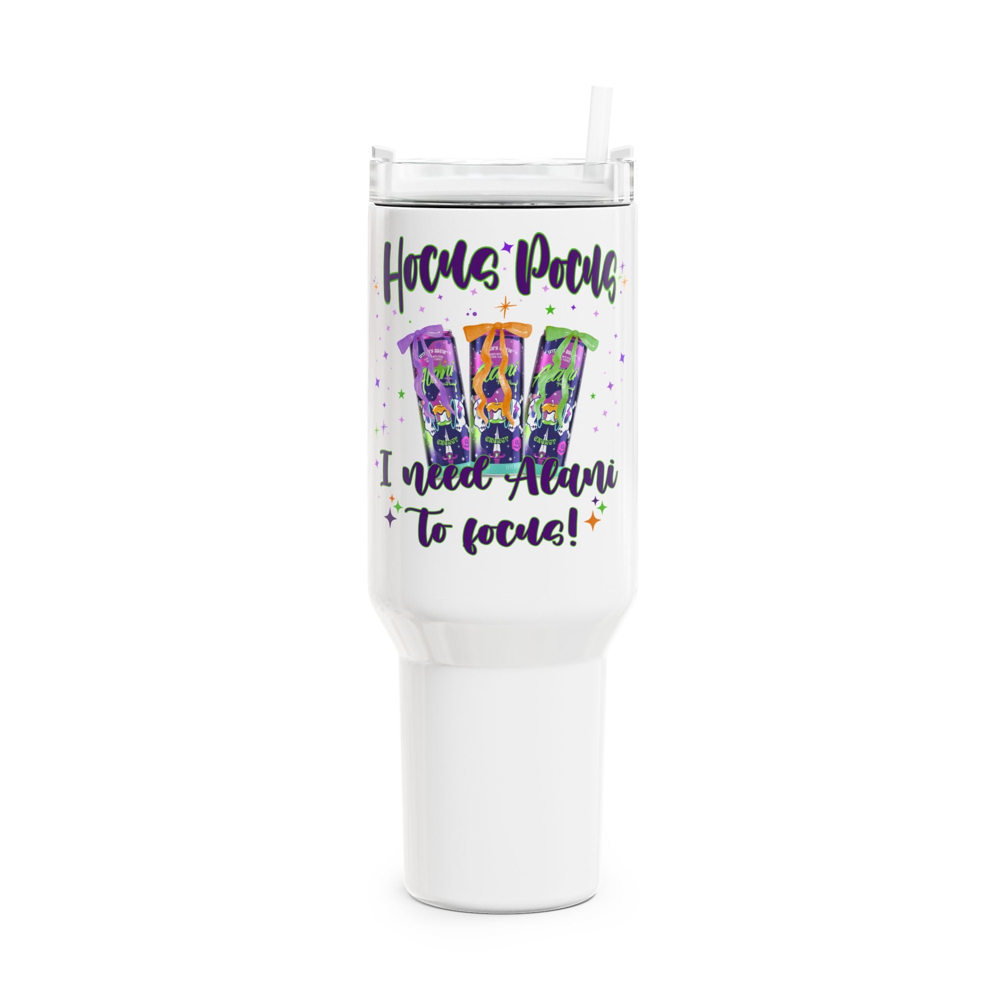 Hocus Pocus 40oz Tumbler — I Need Caffeine to Focus Travel Cup