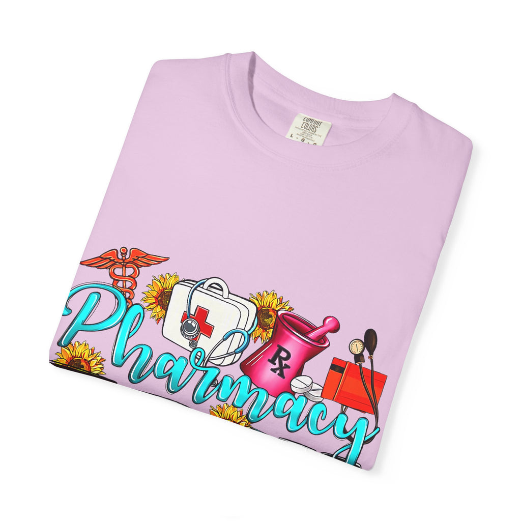 Pharmacy Tech Graphic T-Shirt — Colorful Medical Tools Design