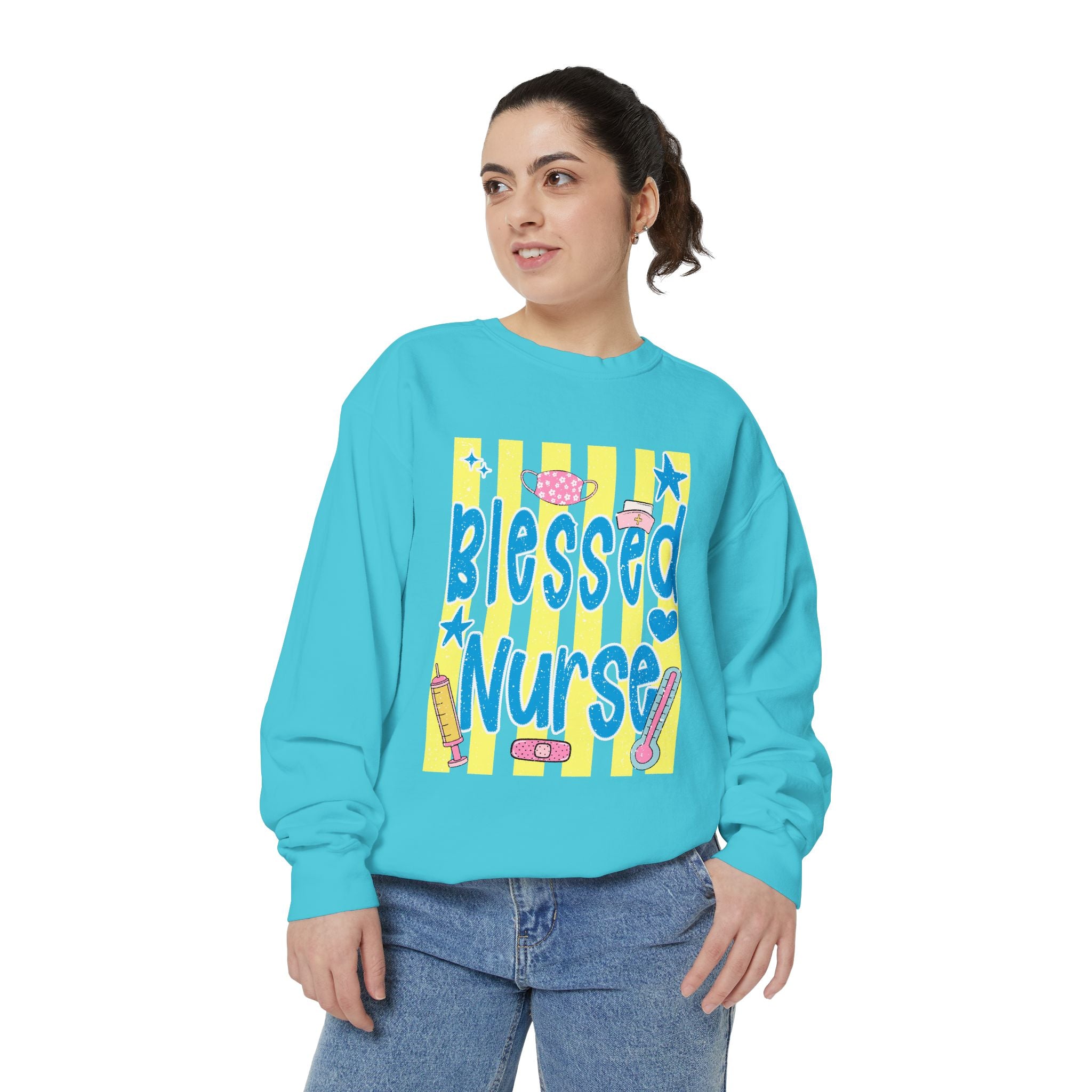 Blessed Nurse Sweatshirt — Cute Pastel Nurse Appreciation Pullover