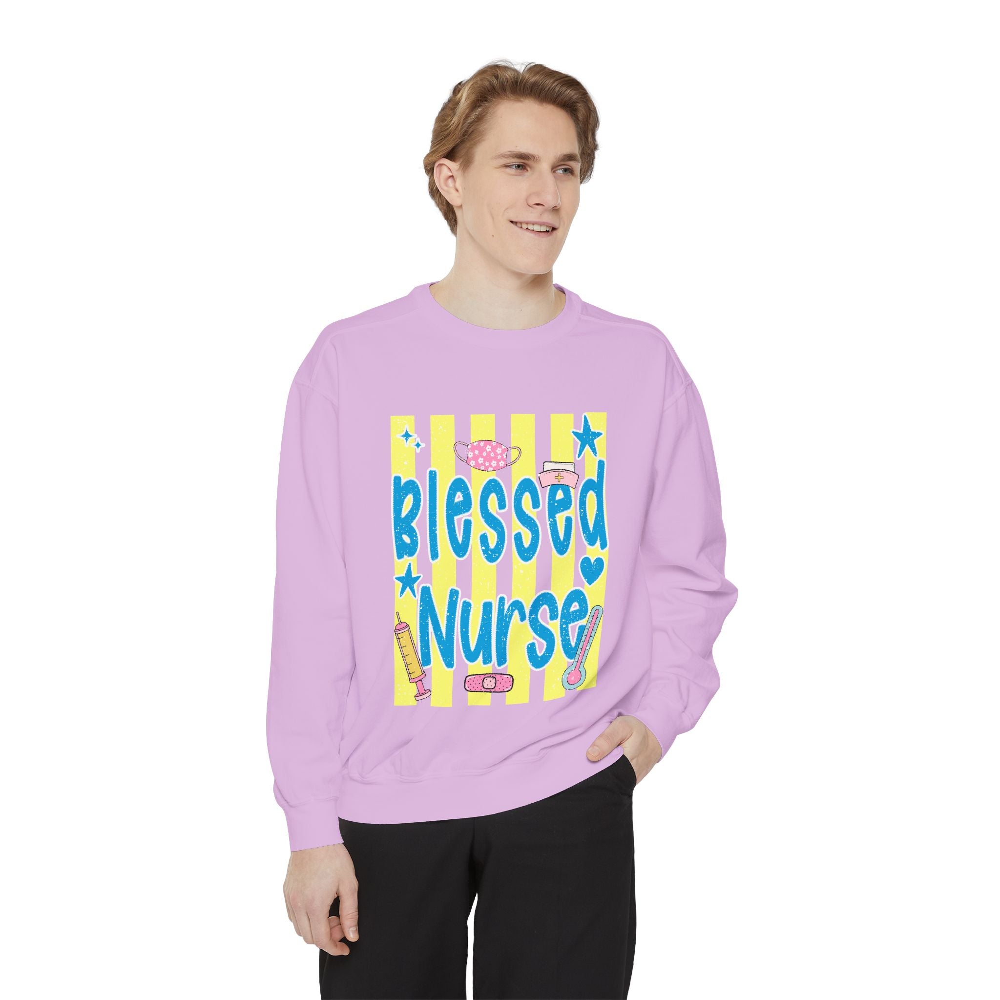 Blessed Nurse Sweatshirt — Cute Pastel Nurse Appreciation Pullover