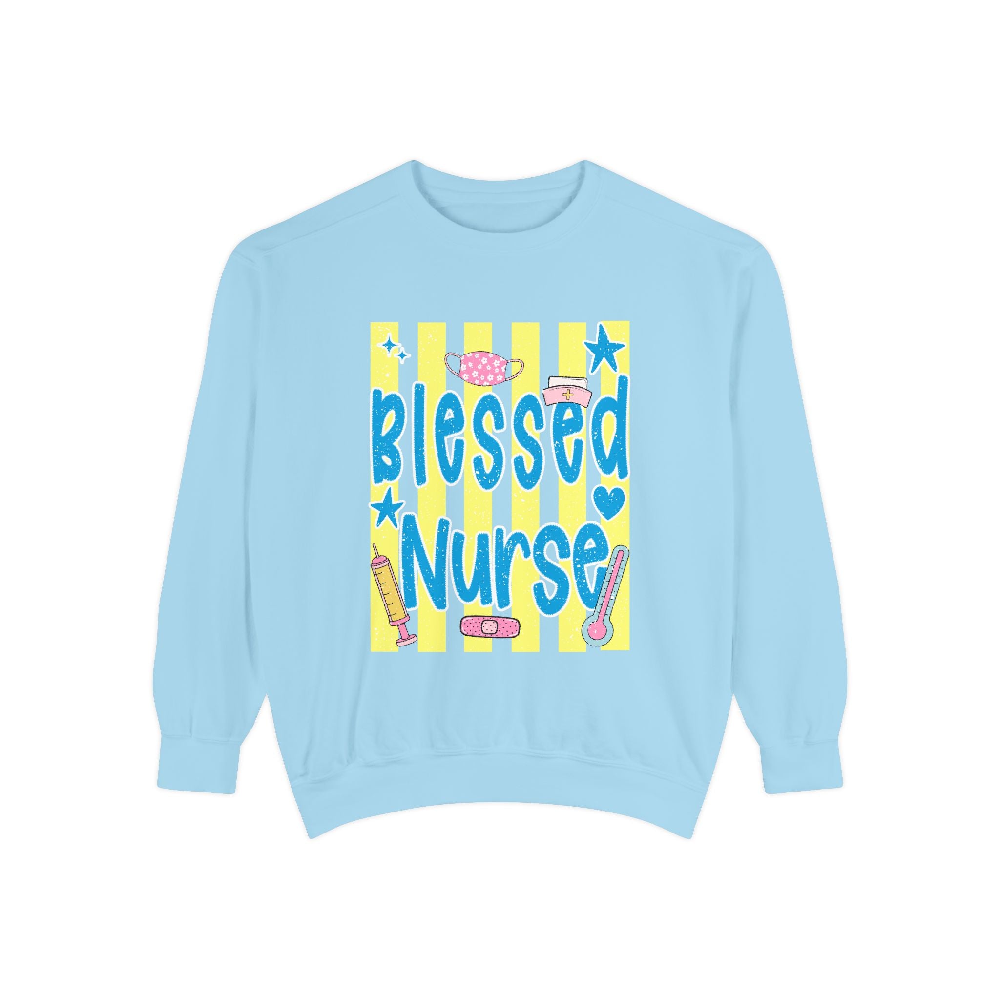 Blessed Nurse Sweatshirt — Cute Pastel Nurse Appreciation Pullover