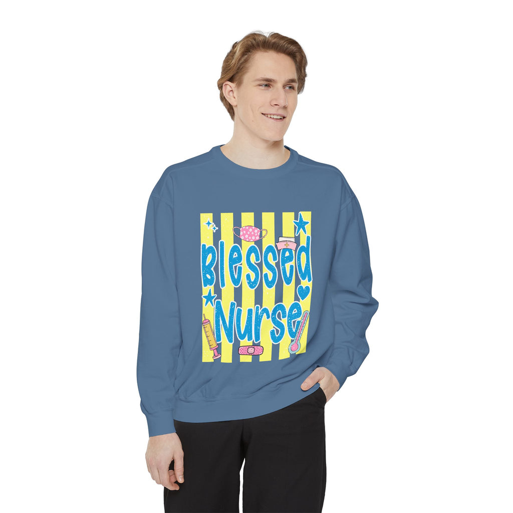 Blessed Nurse Sweatshirt — Cute Pastel Nurse Appreciation Pullover