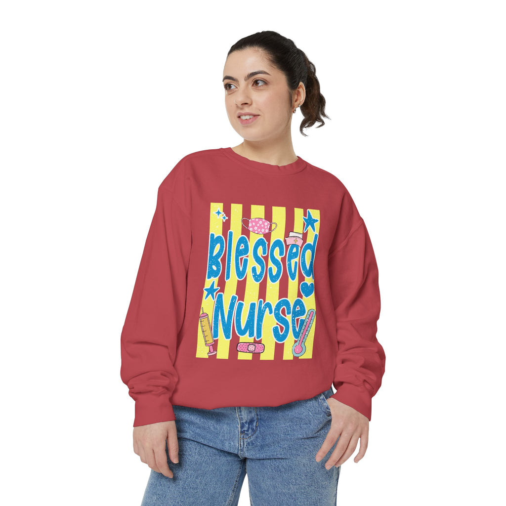 Blessed Nurse Sweatshirt — Cute Pastel Nurse Appreciation Pullover
