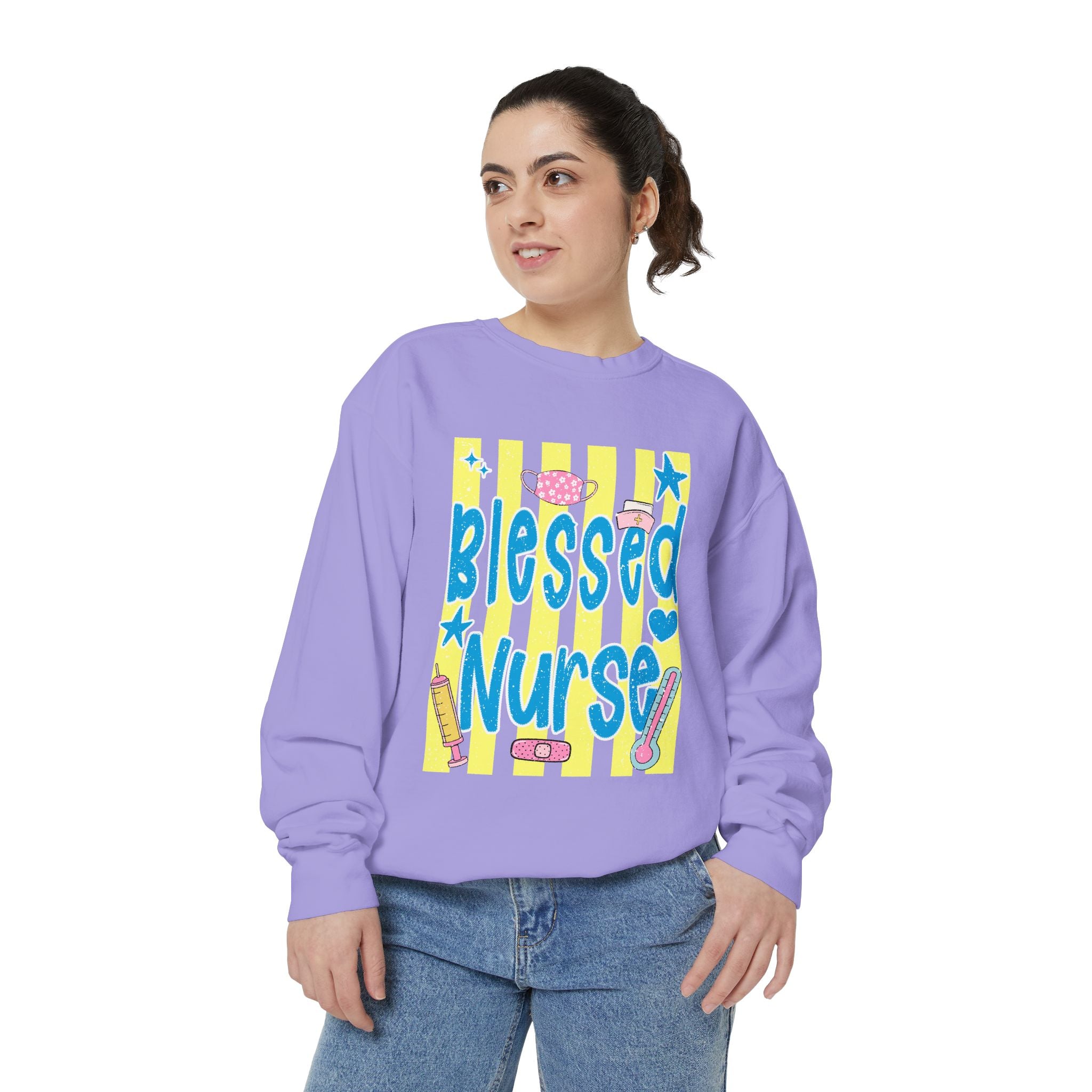 Blessed Nurse Sweatshirt — Cute Pastel Nurse Appreciation Pullover