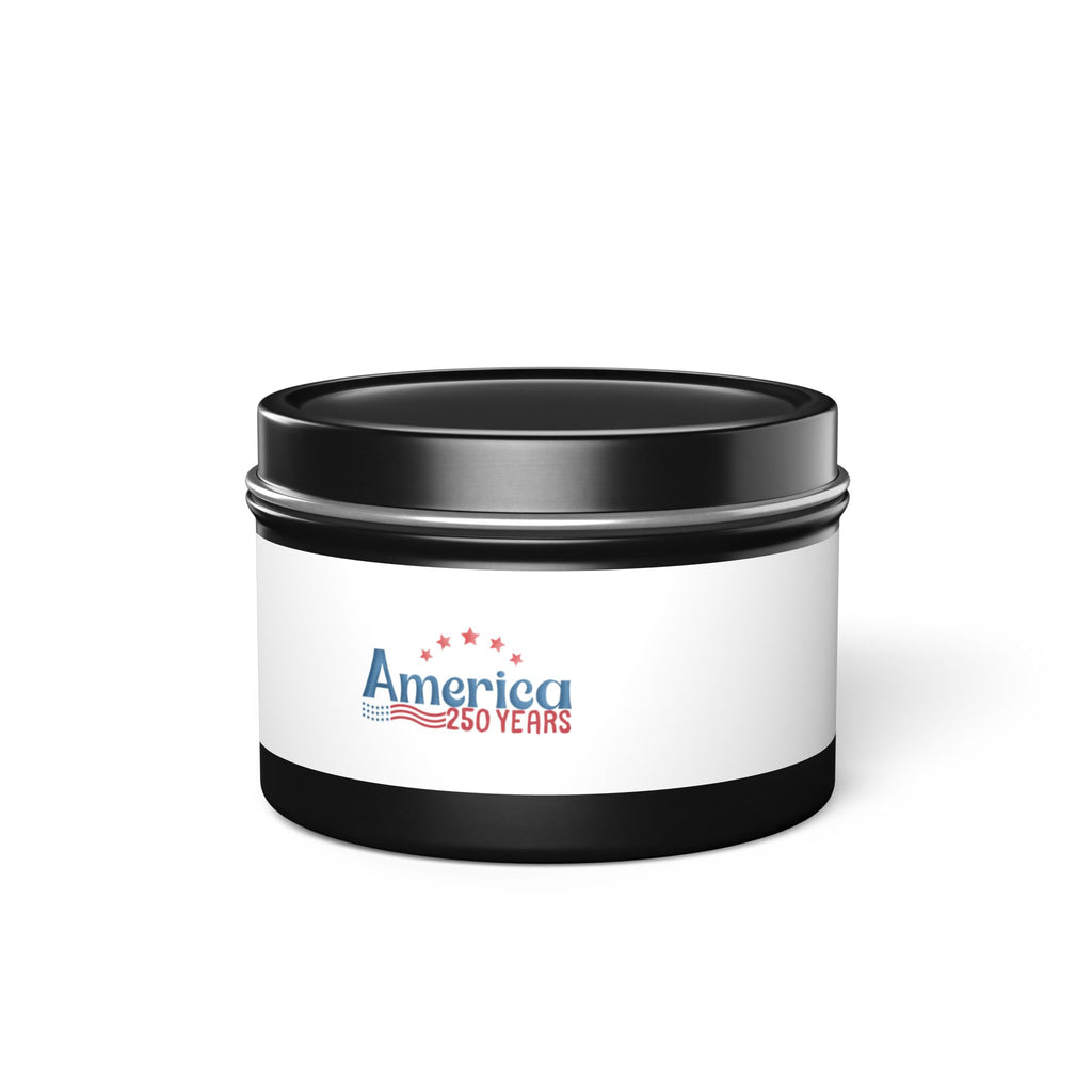 America 250 Years Tin Candle — Patriotic 4th of July Scented Tin