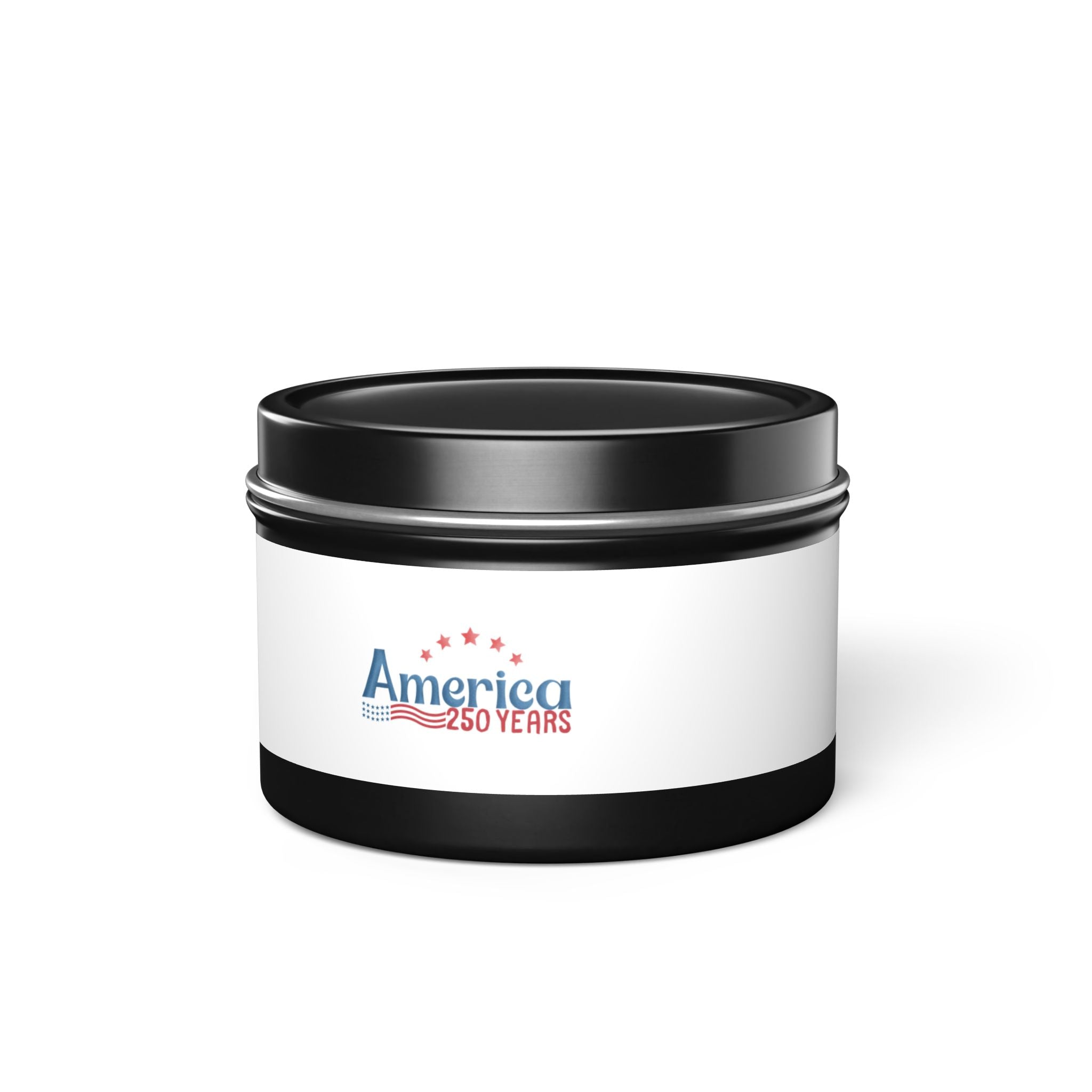 America 250 Years Tin Candle — Patriotic 4th of July Scented Tin