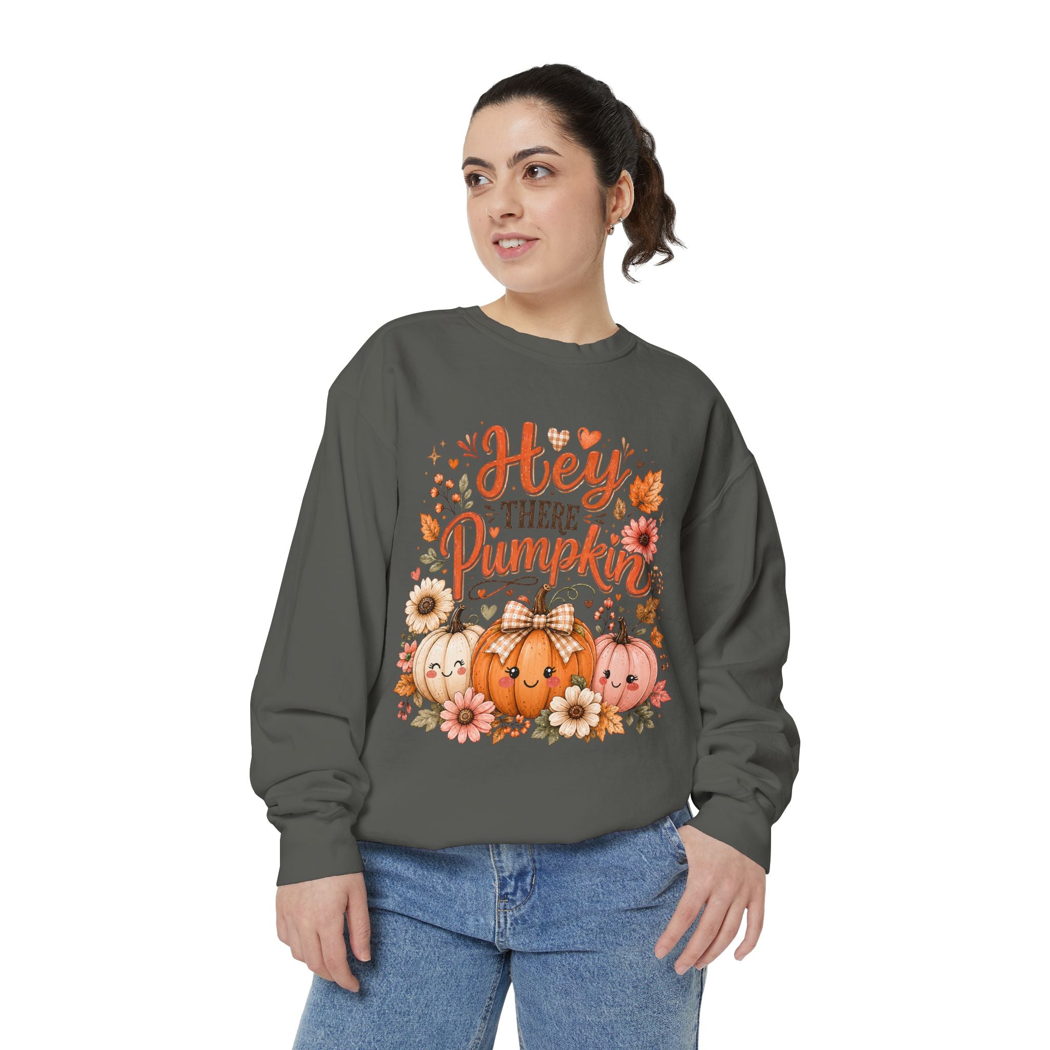 Sweatshirt — "Hey There Pumpkin" Cute Fall Pumpkin Crewneck