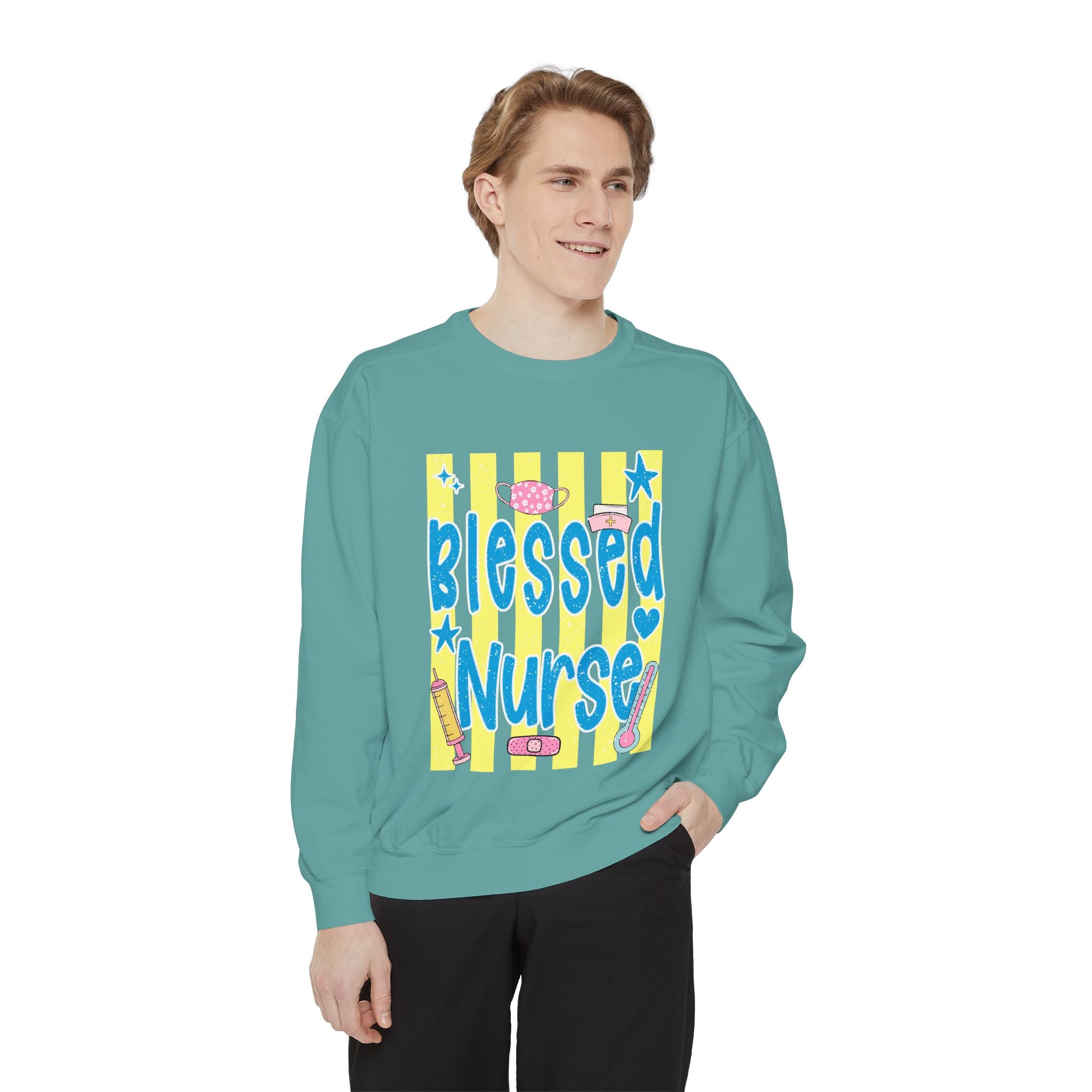 Blessed Nurse Sweatshirt — Cute Pastel Nurse Appreciation Pullover