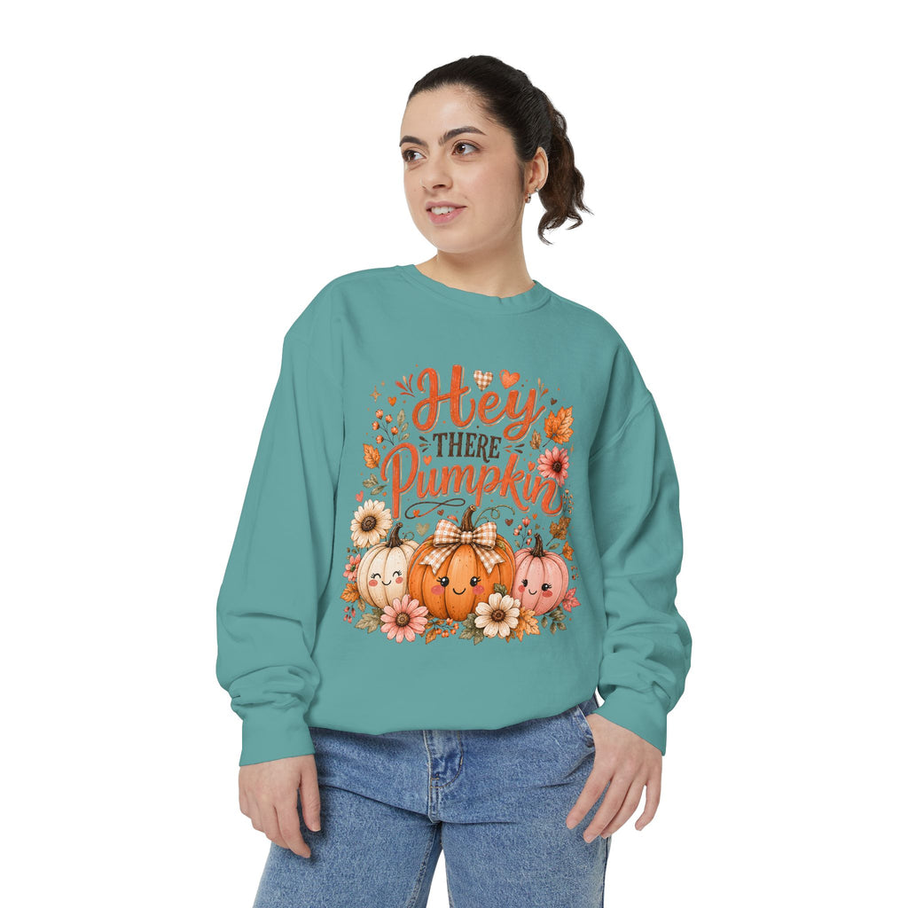 Sweatshirt — "Hey There Pumpkin" Cute Fall Pumpkin Crewneck