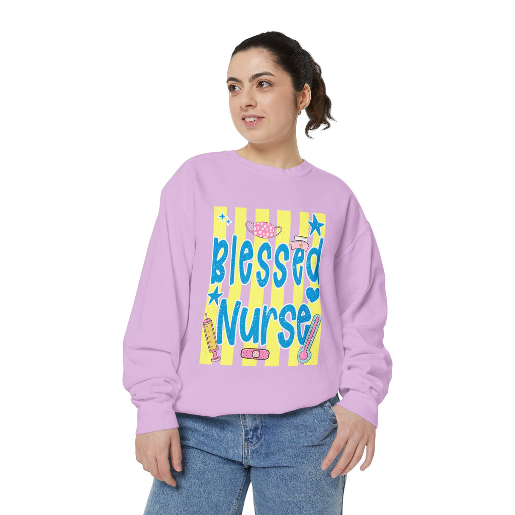 Blessed Nurse Sweatshirt — Cute Pastel Nurse Appreciation Pullover