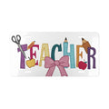 Teacher Vanity Plate — Colorful School Icons License Plate Gift