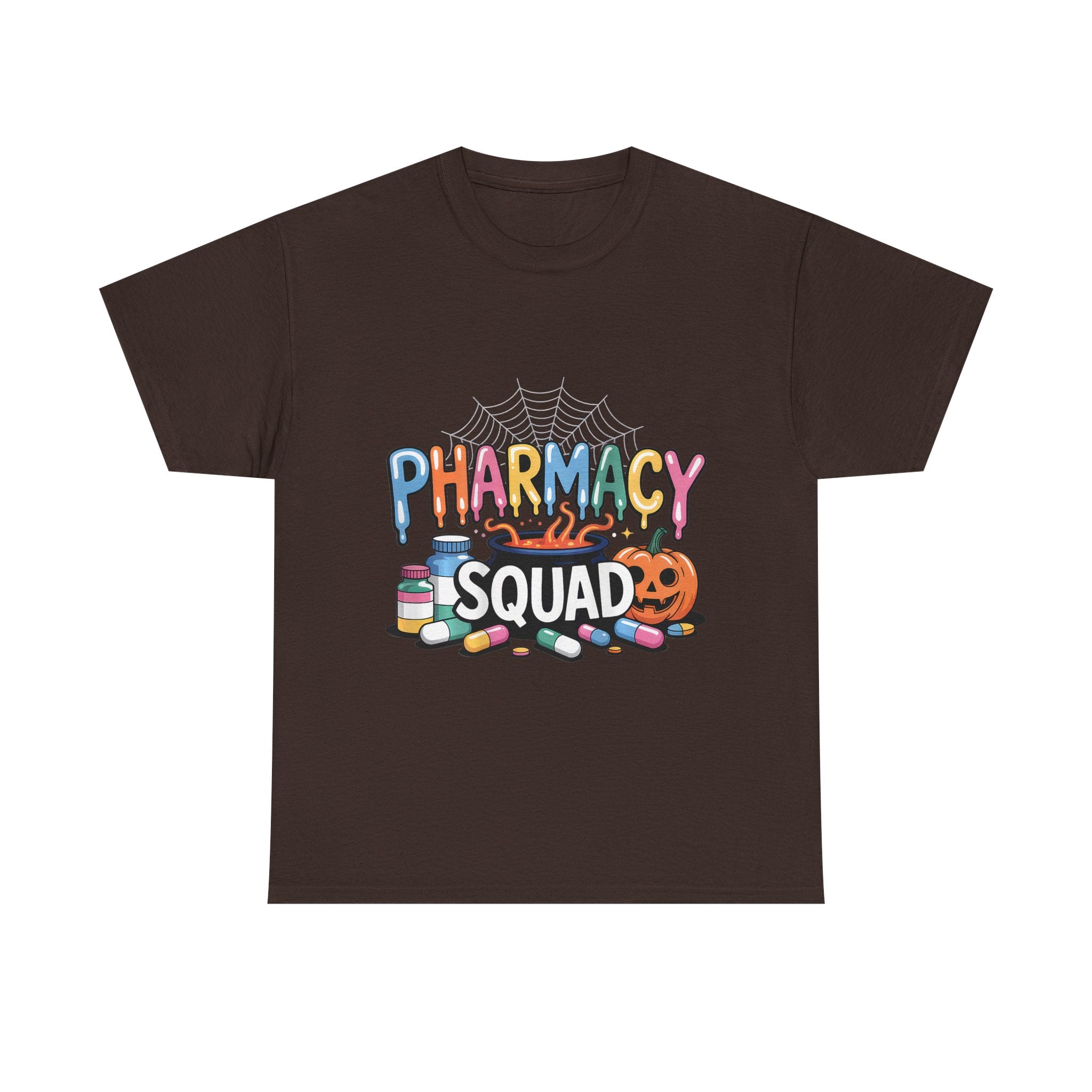 Pharmacy Squad Halloween T-Shirt — Cute Medical Candy & Pumpkin Design