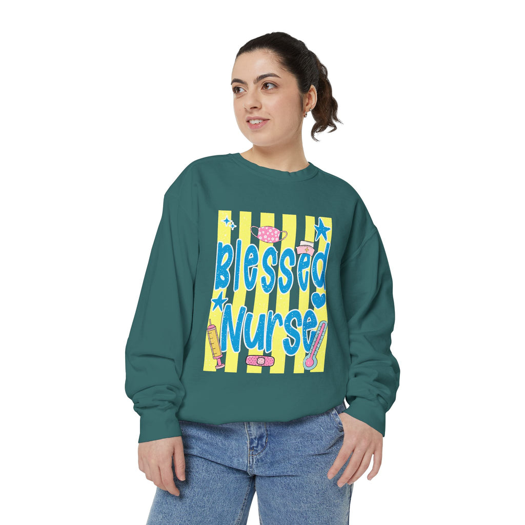 Blessed Nurse Sweatshirt — Cute Pastel Nurse Appreciation Pullover
