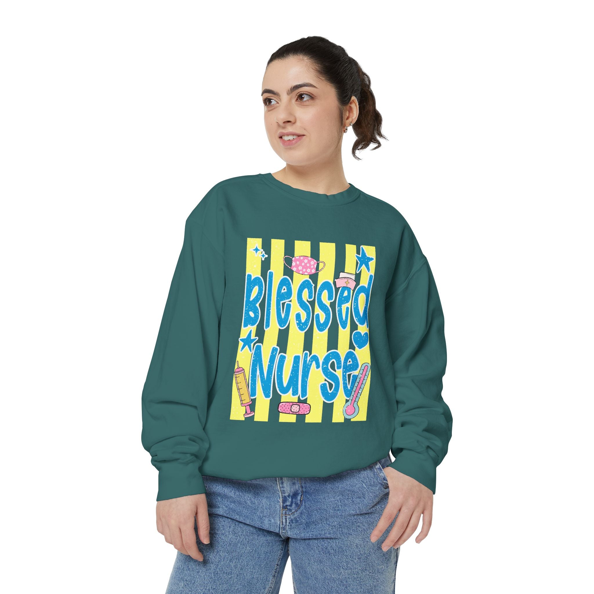 Blessed Nurse Sweatshirt — Cute Pastel Nurse Appreciation Pullover