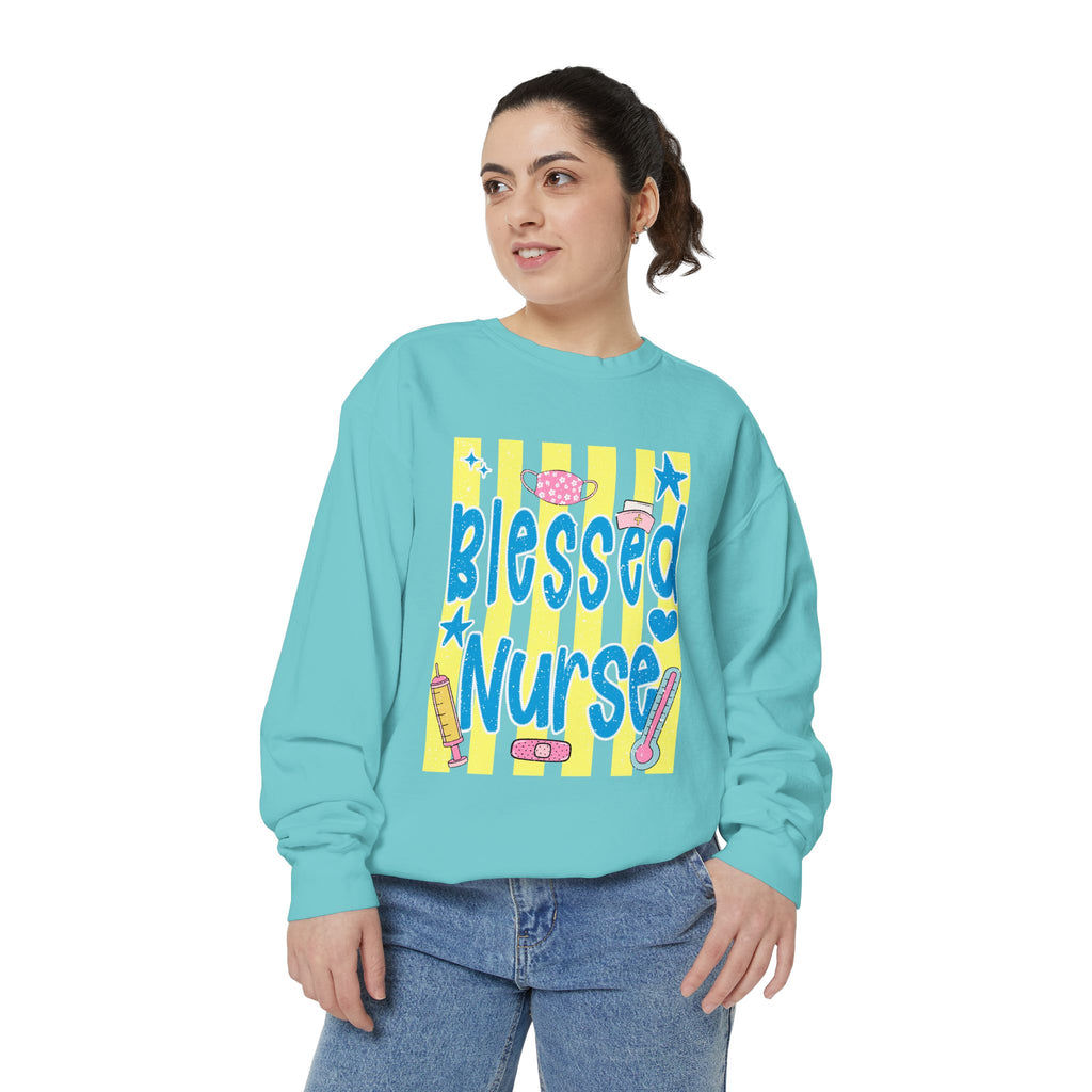 Blessed Nurse Sweatshirt — Cute Pastel Nurse Appreciation Pullover