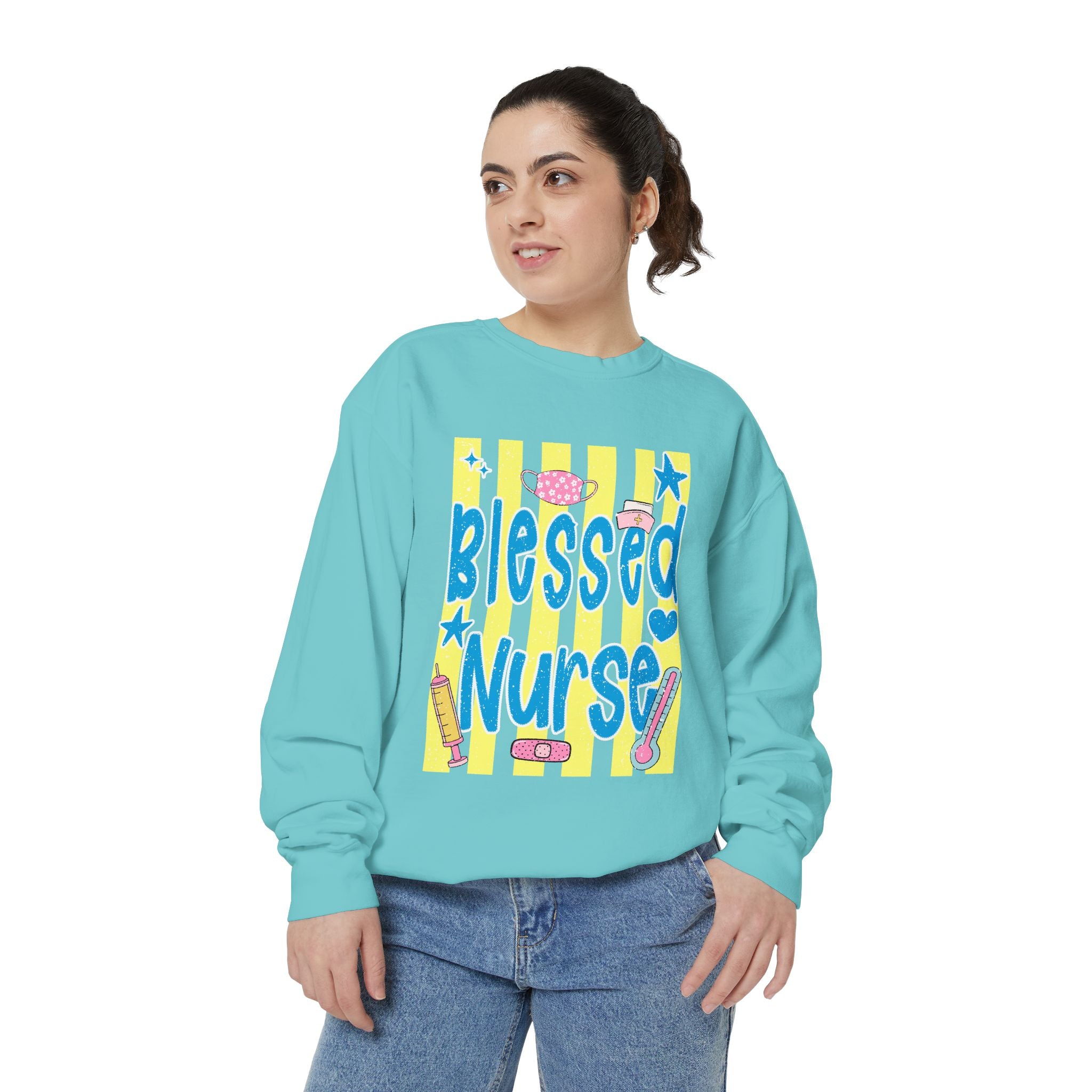 Blessed Nurse Sweatshirt — Cute Pastel Nurse Appreciation Pullover