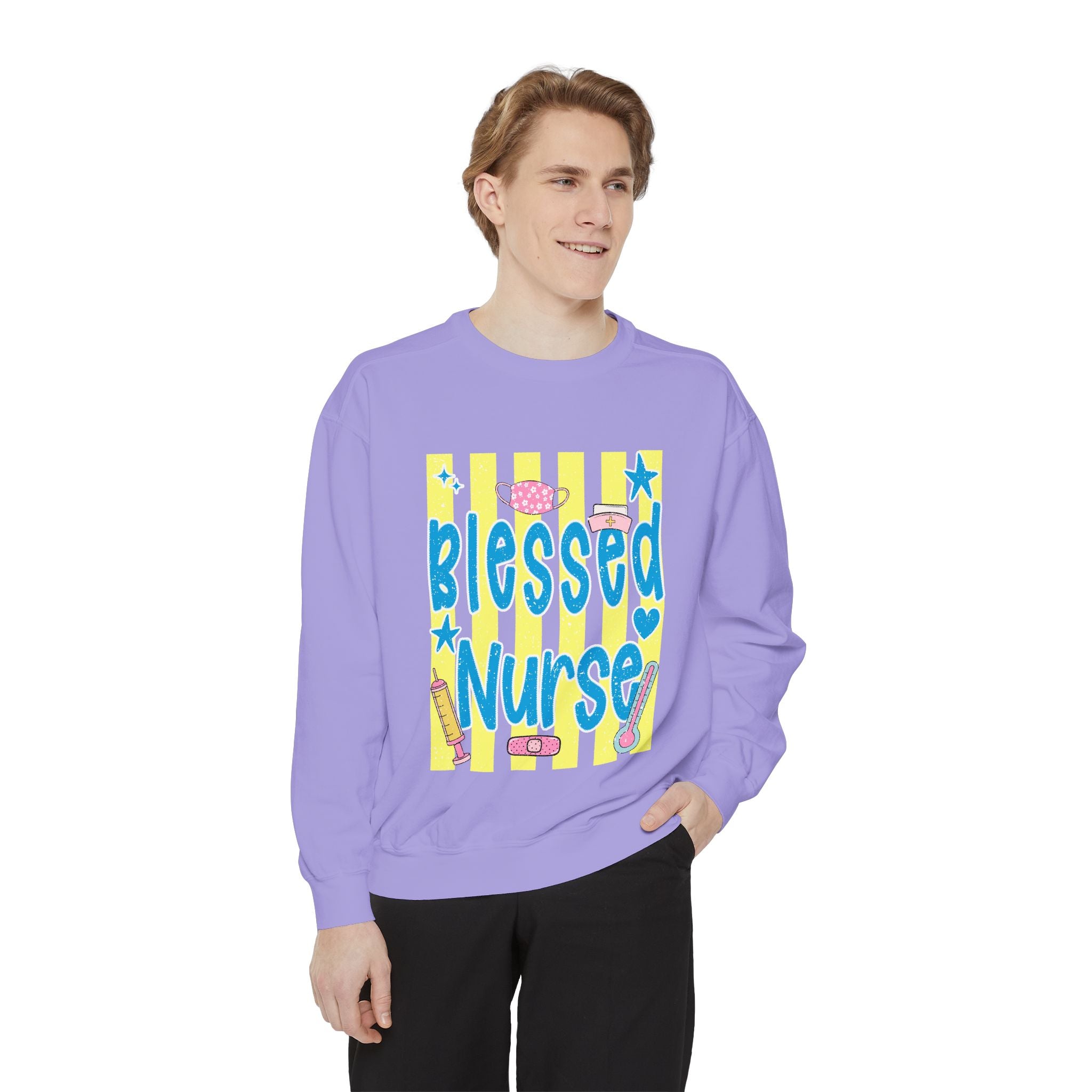 Blessed Nurse Sweatshirt — Cute Pastel Nurse Appreciation Pullover