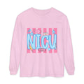 NICU Support Long Sleeve Tee — Cute Pink Stripes & Bandage Design