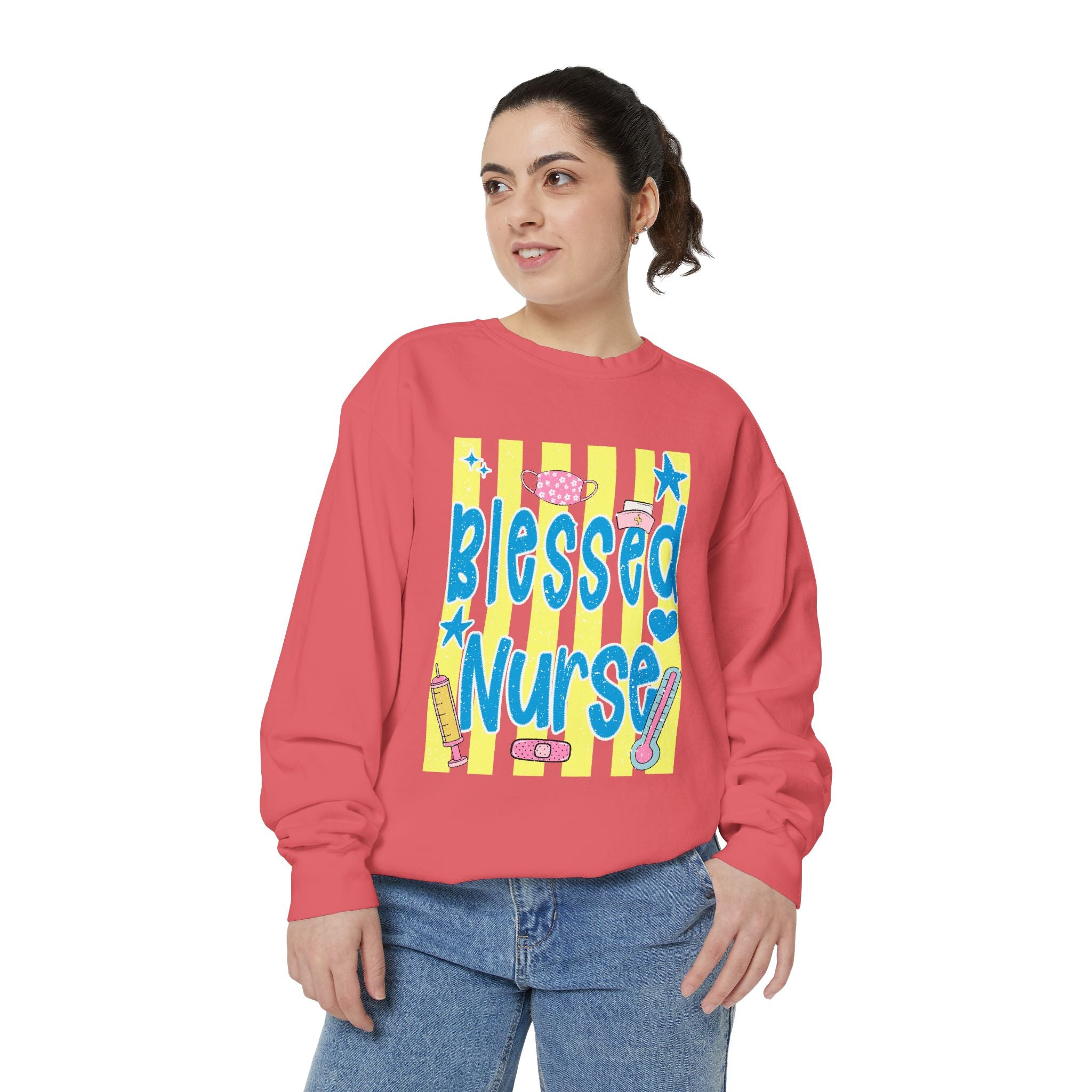 Blessed Nurse Sweatshirt — Cute Pastel Nurse Appreciation Pullover