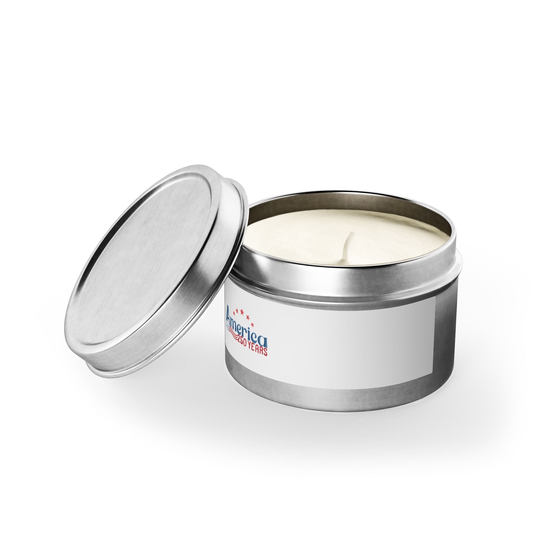 America 250 Years Tin Candle — Patriotic 4th of July Scented Tin