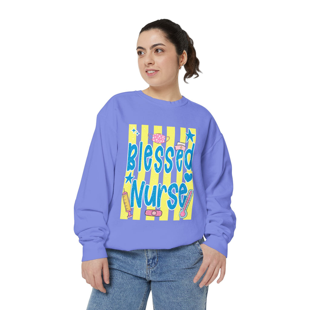 Blessed Nurse Sweatshirt — Cute Pastel Nurse Appreciation Pullover