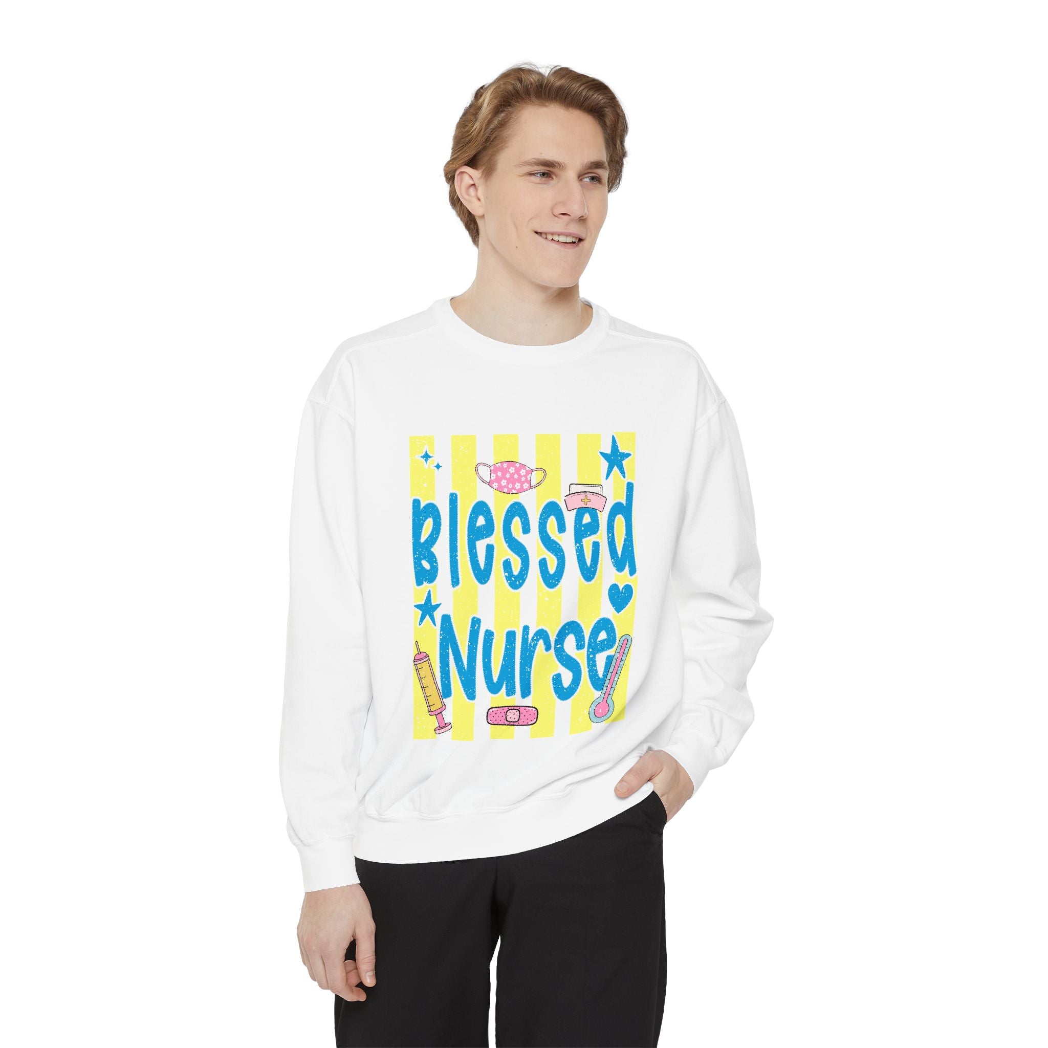 Blessed Nurse Sweatshirt — Cute Pastel Nurse Appreciation Pullover