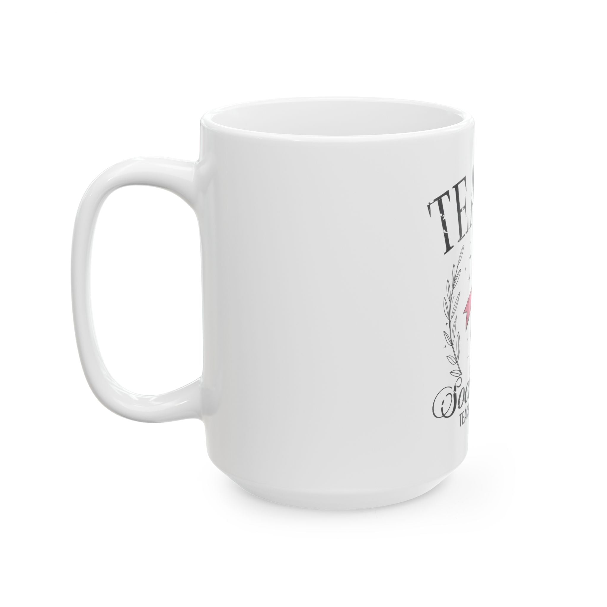 Teacher Social Club Ceramic Mug - 'Teach • Love • Inspire' Pencil Design (11oz & 15oz)